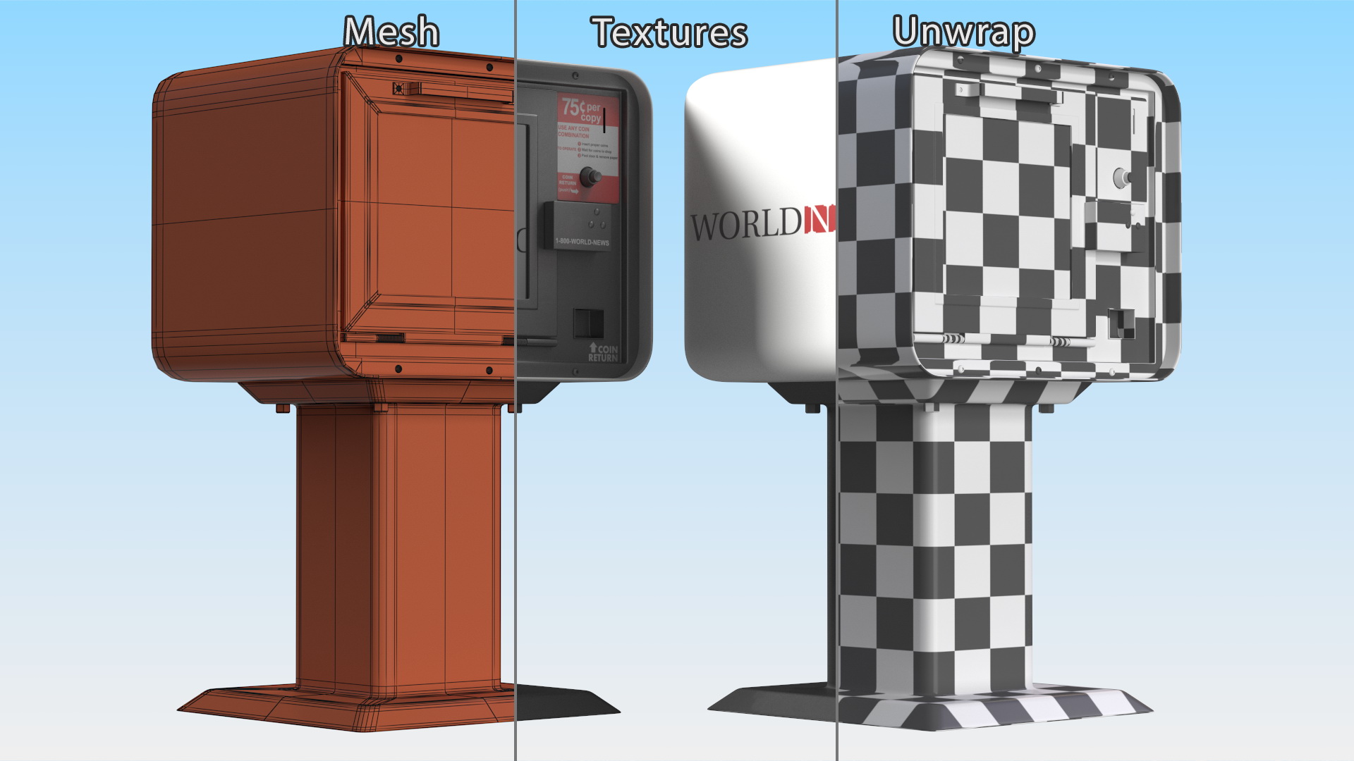 3D Urban Newspaper Vending Machine