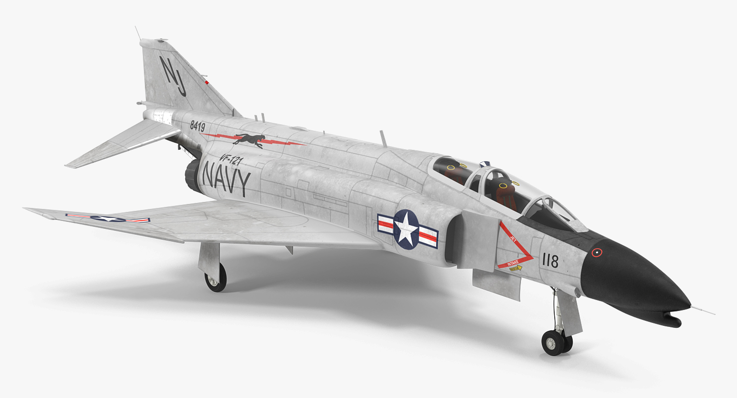 3D F 4 Phantom II US Navy 2 Rigged