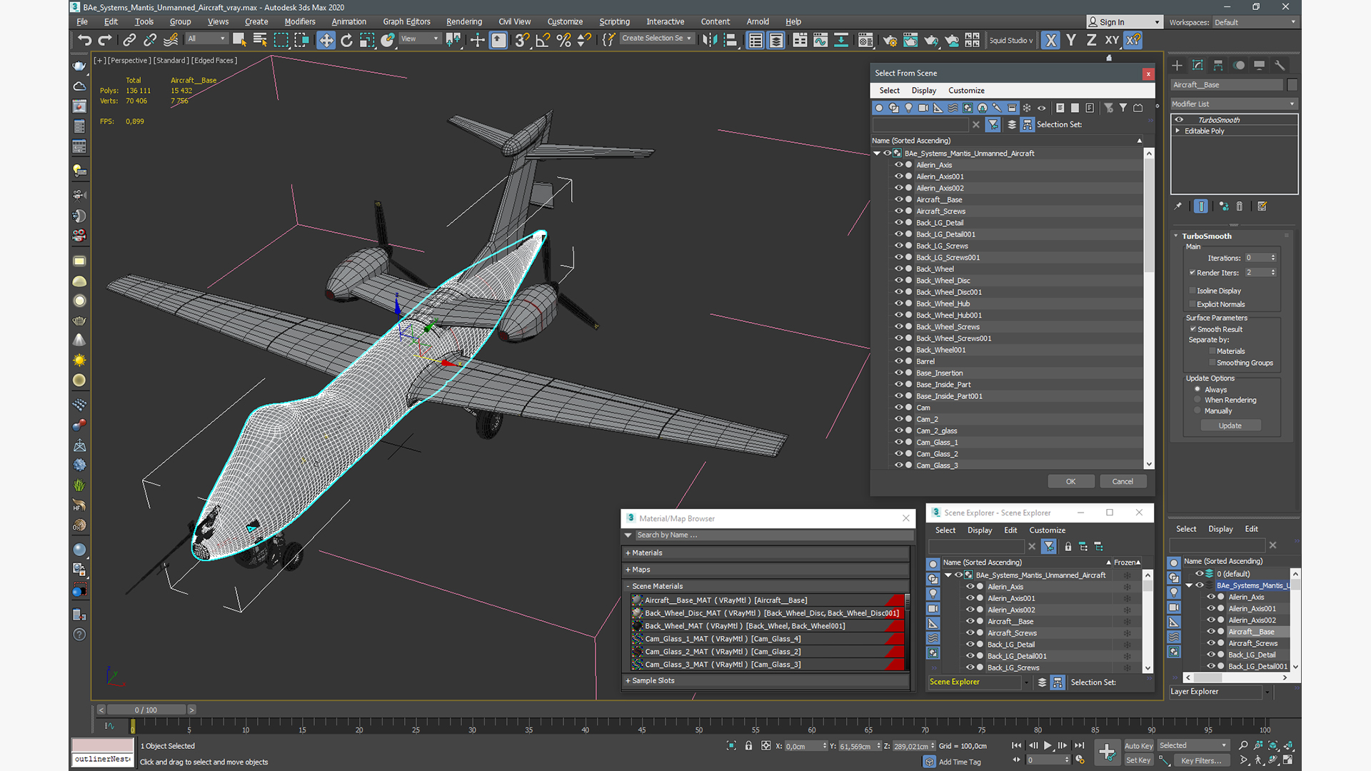 3D BAe Systems Mantis Unmanned Aircraft