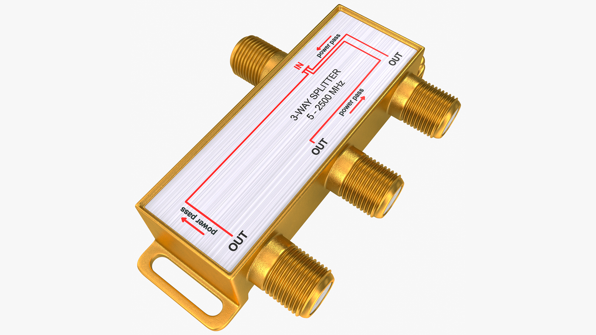 3D TV Digital Signal 3 Way Coax Cable Splitter model