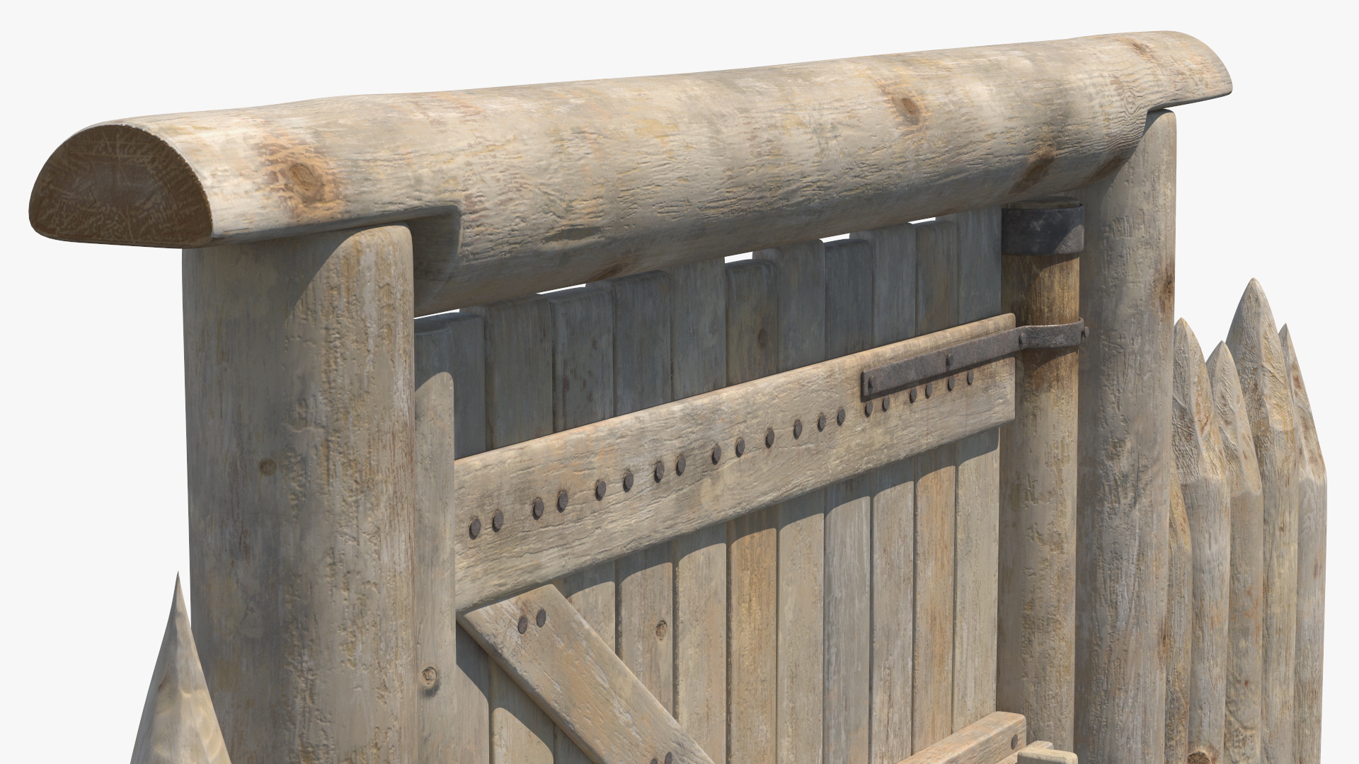 Medieval Gate with Stockade 3D