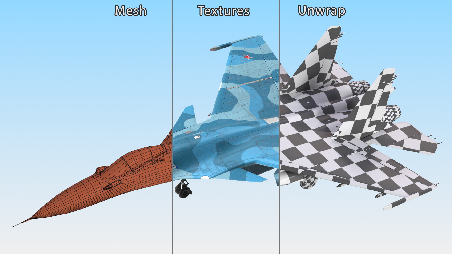 3D Sukhoi SU-33 Russian Navy Multirole Fighter model