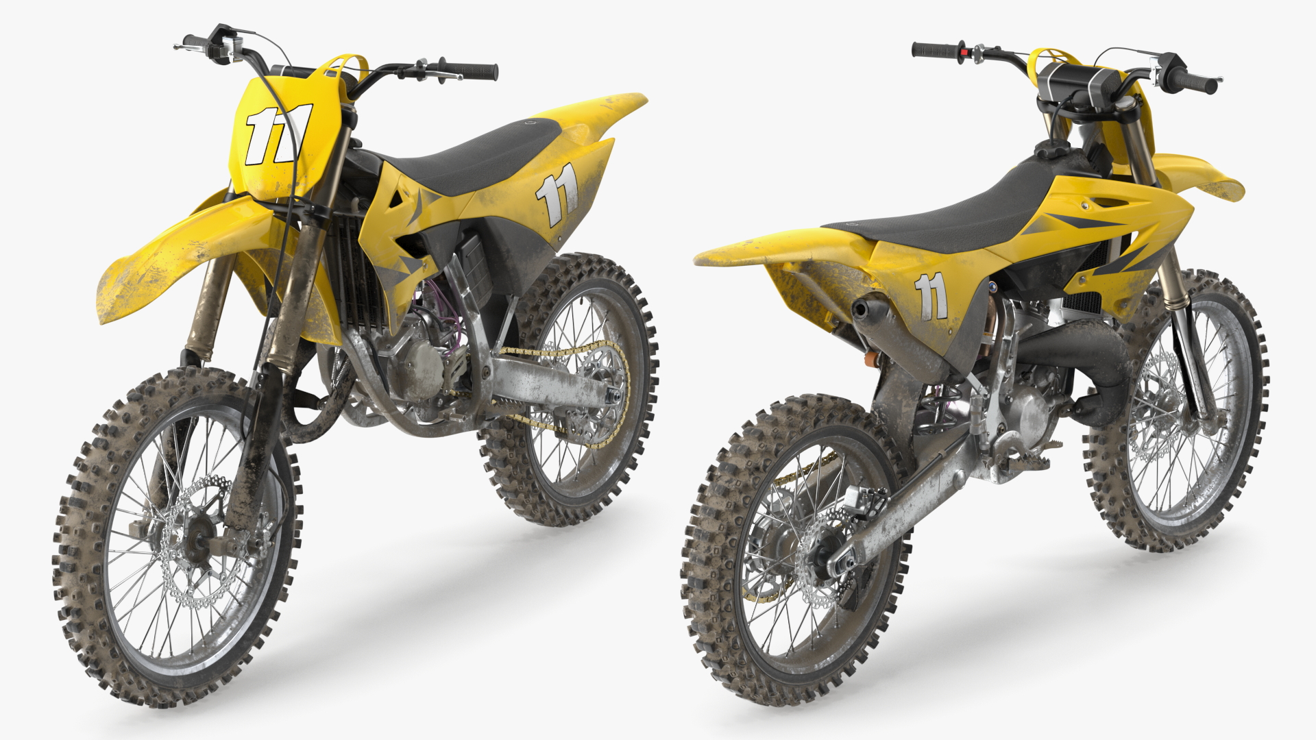 Motocross Motorcycle Dirt Rigged 3D