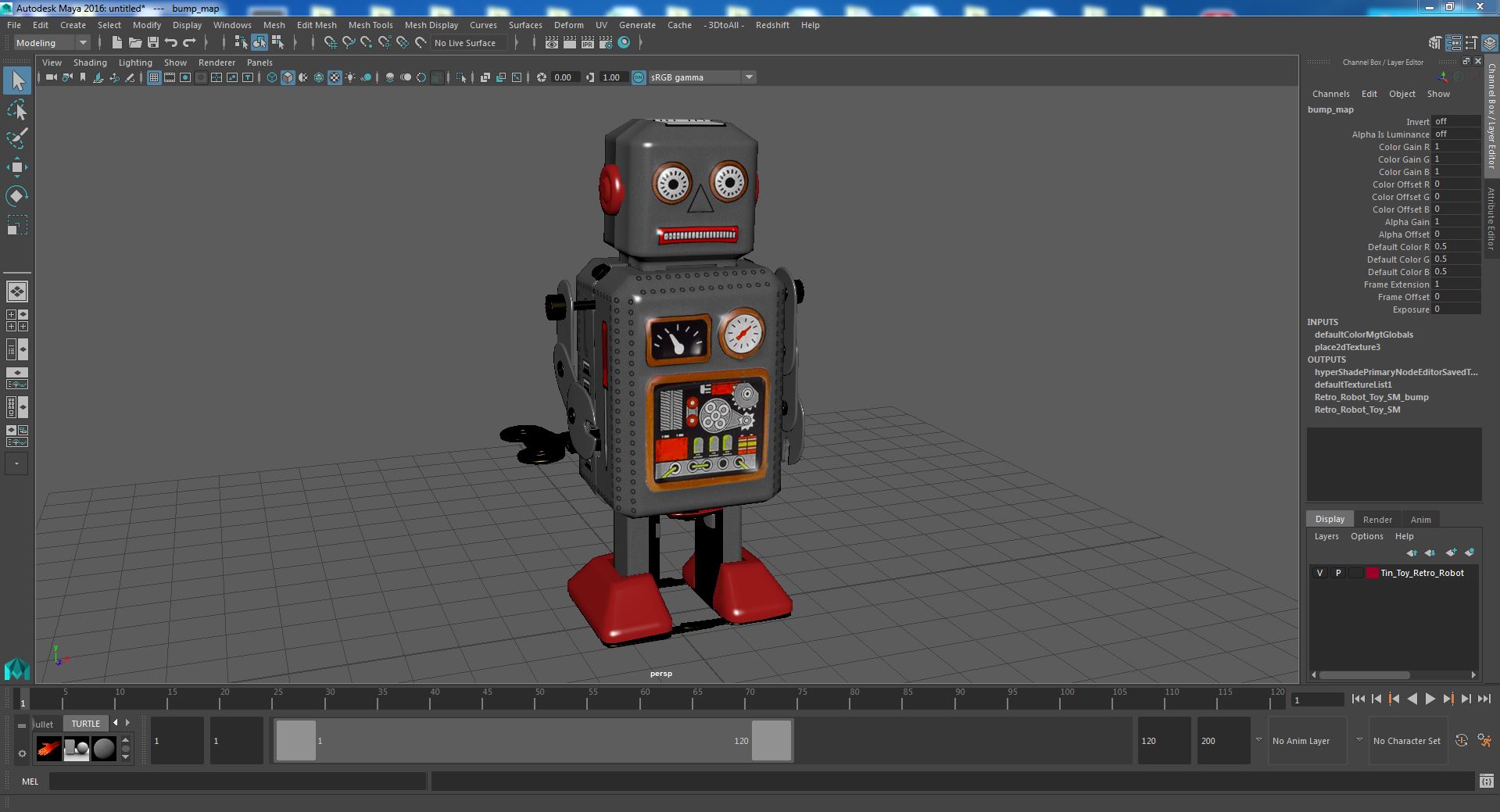 Tin Toy Retro Robot 3D model