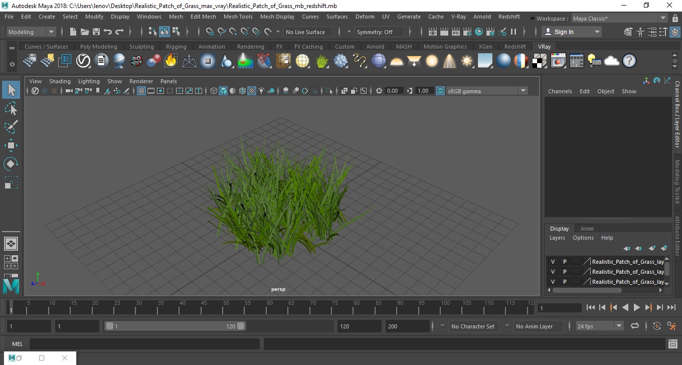 Realistic Patch of Grass 3D model