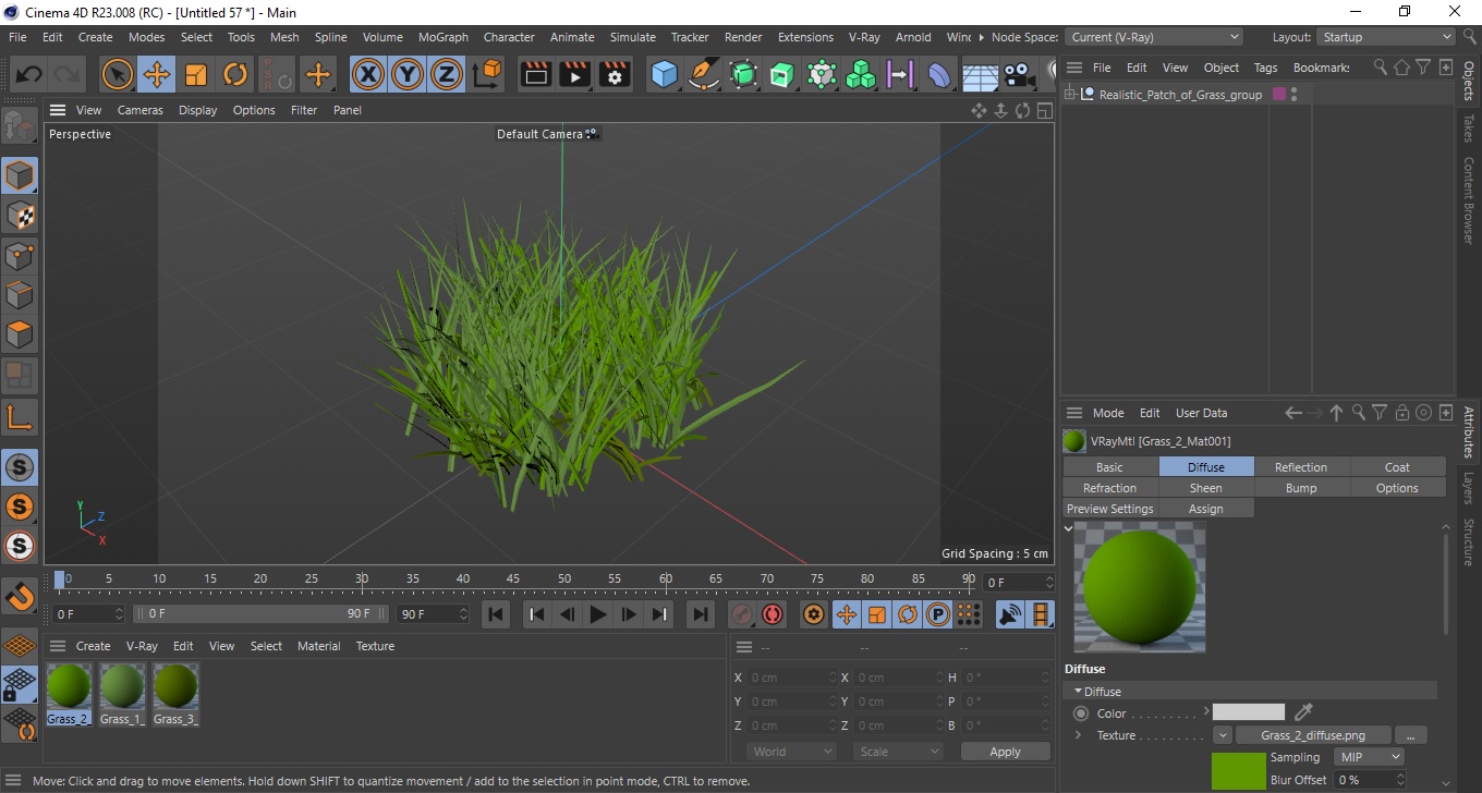 Realistic Patch of Grass 3D model