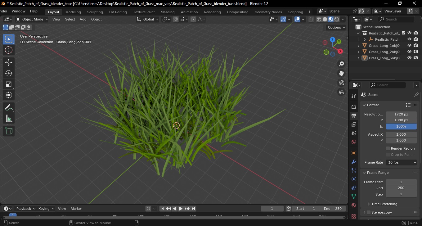 Realistic Patch of Grass 3D model