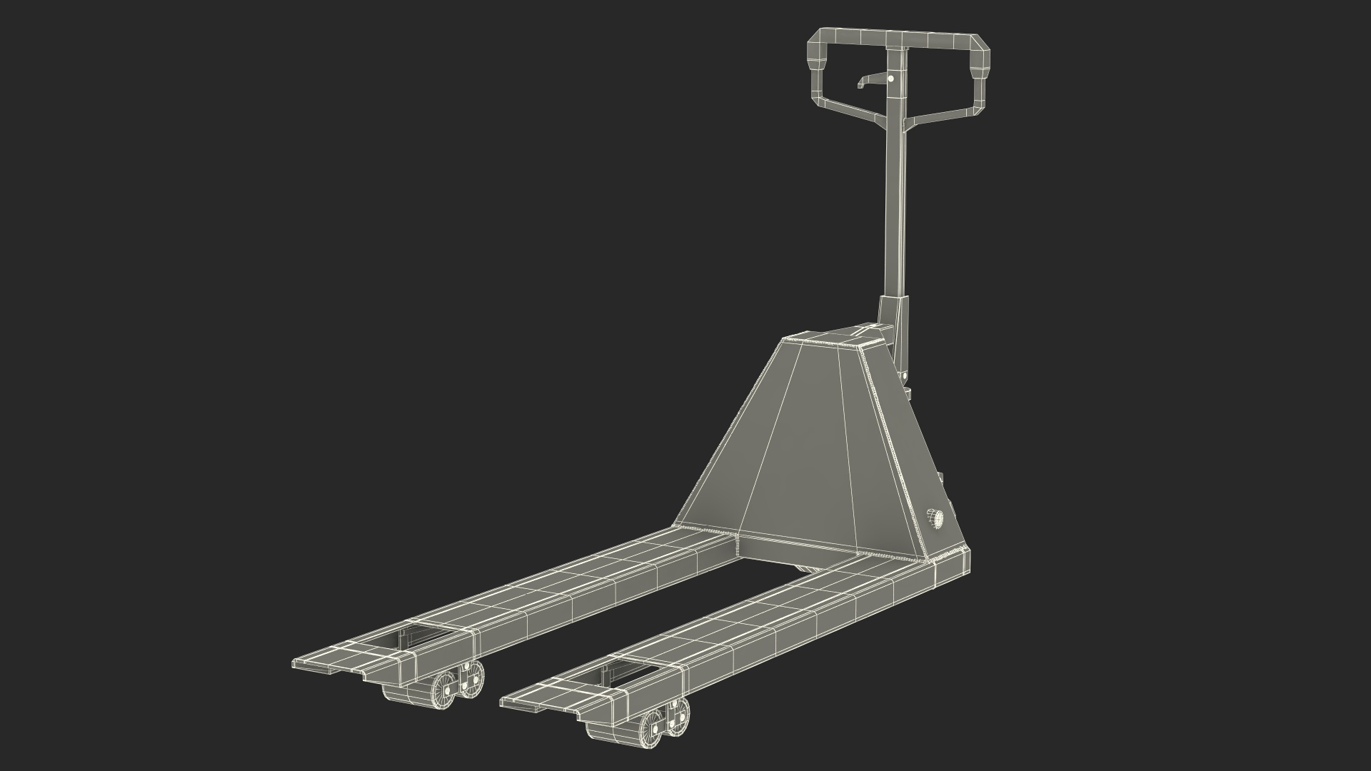 3D model Yellow Hand Pallet Truck with Boxes