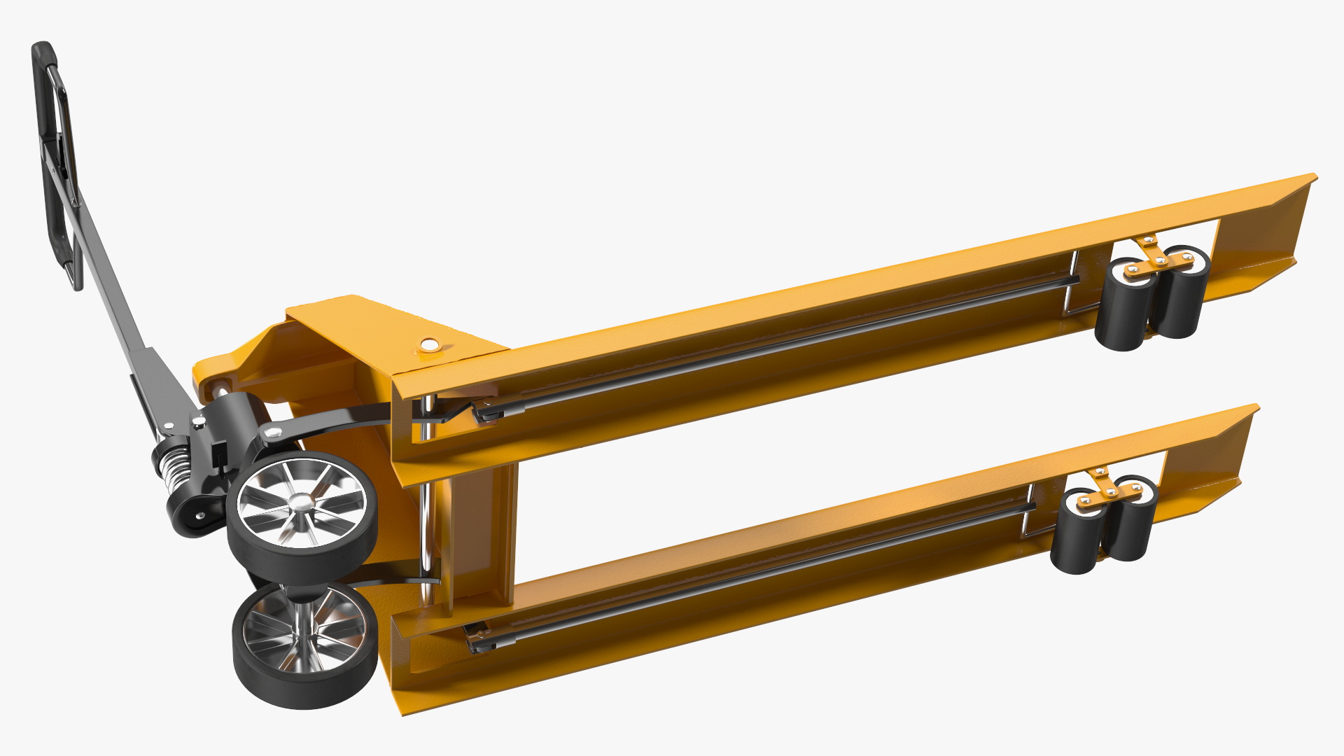 3D model Yellow Hand Pallet Truck with Boxes