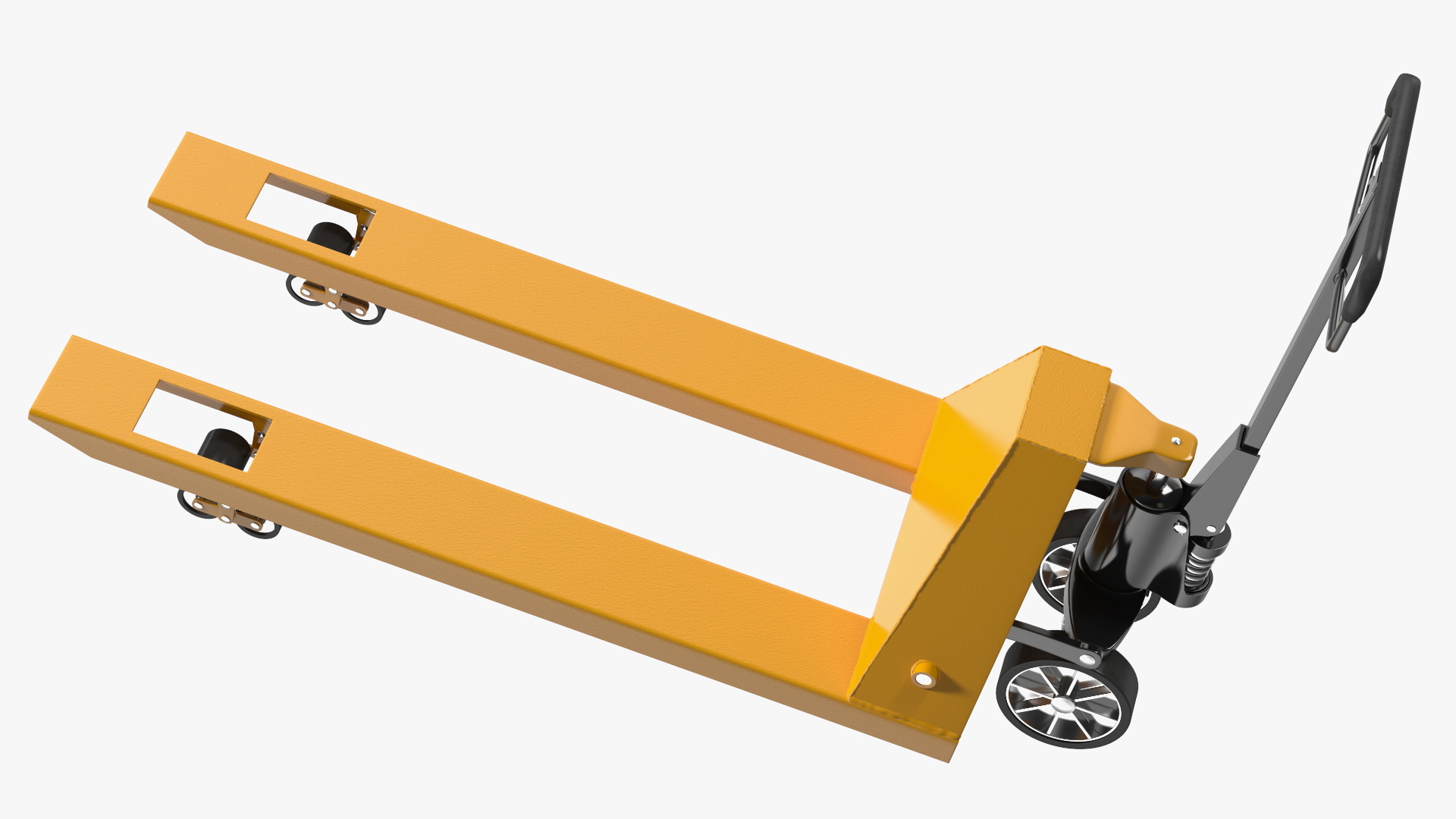 3D model Yellow Hand Pallet Truck with Boxes