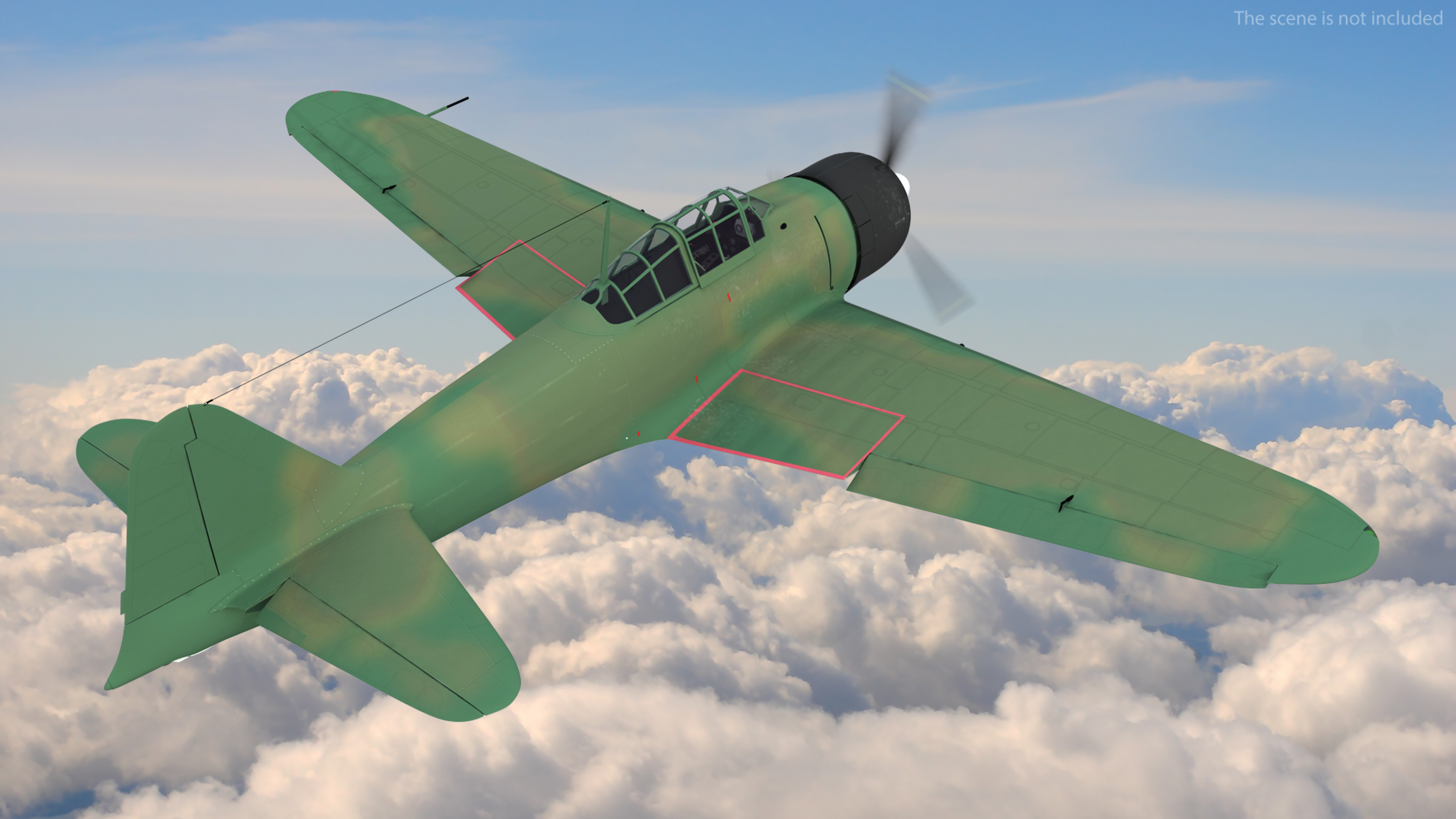 3D WWII Fighter Aircraft Rigged model