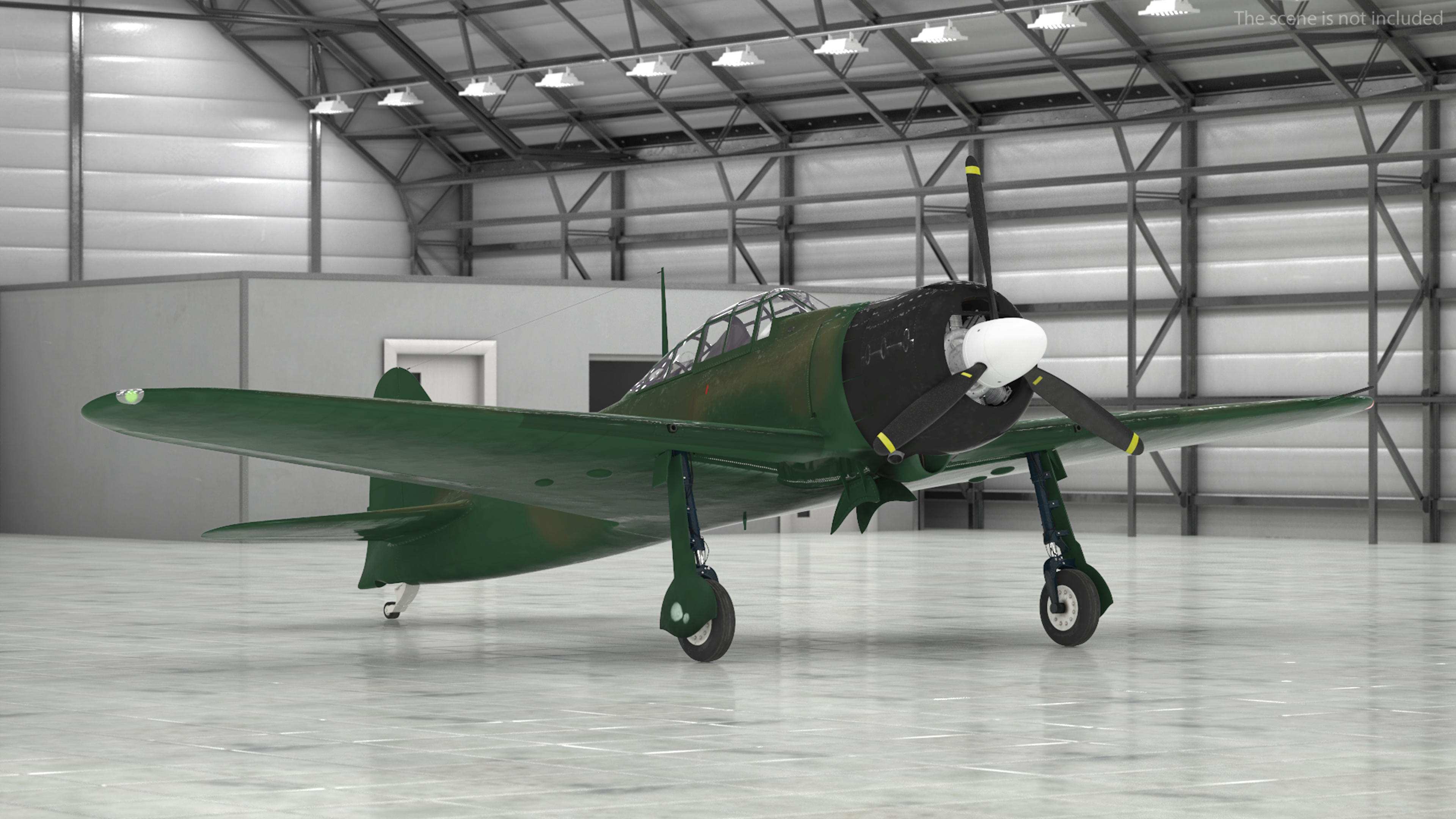 3D WWII Fighter Aircraft Rigged model