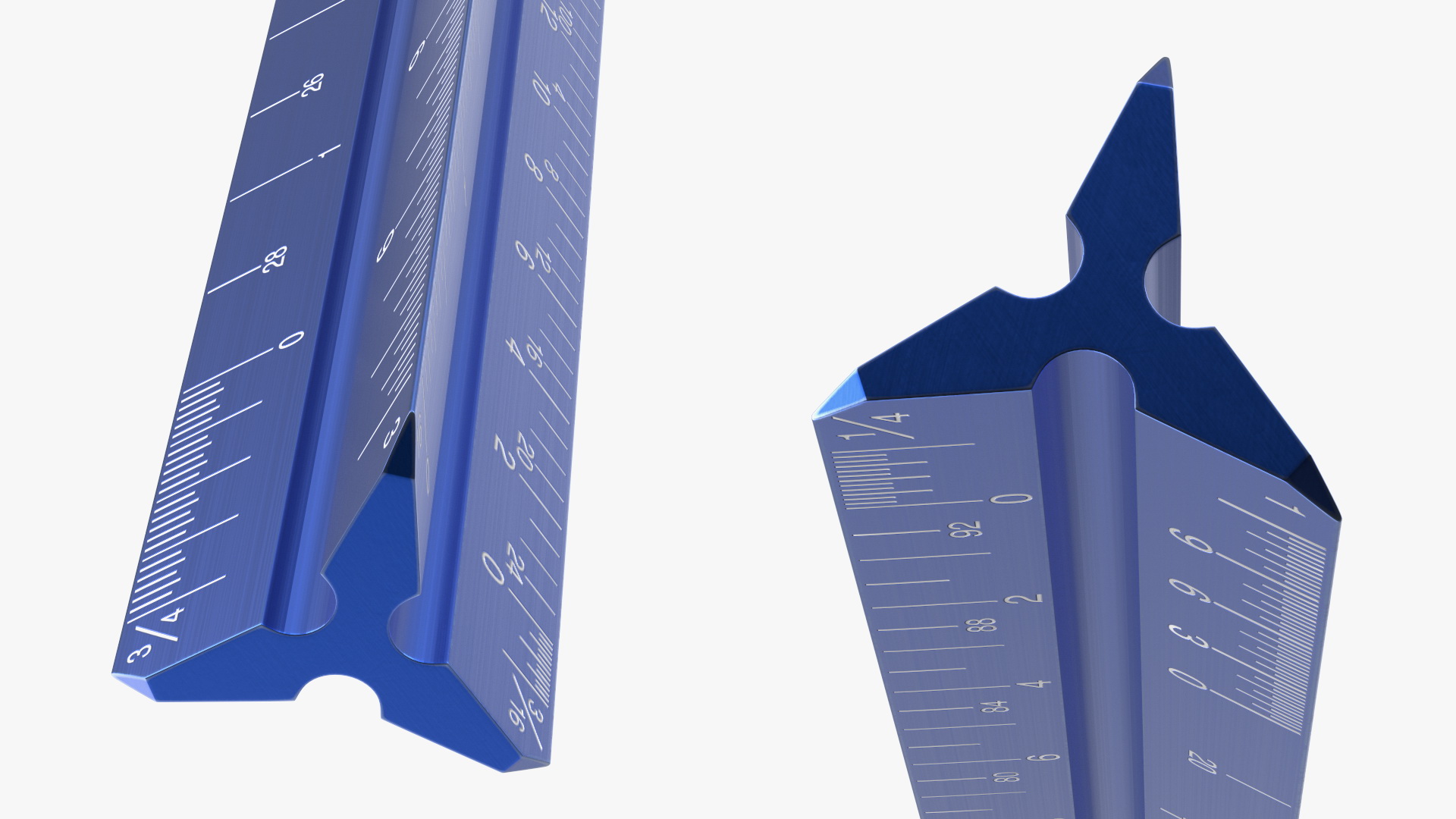 Triangular Scale Ruler Blue 3D