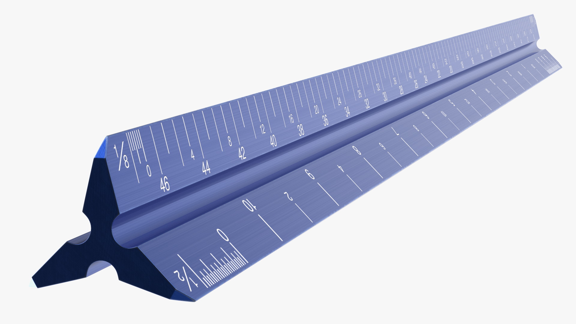 Triangular Scale Ruler Blue 3D