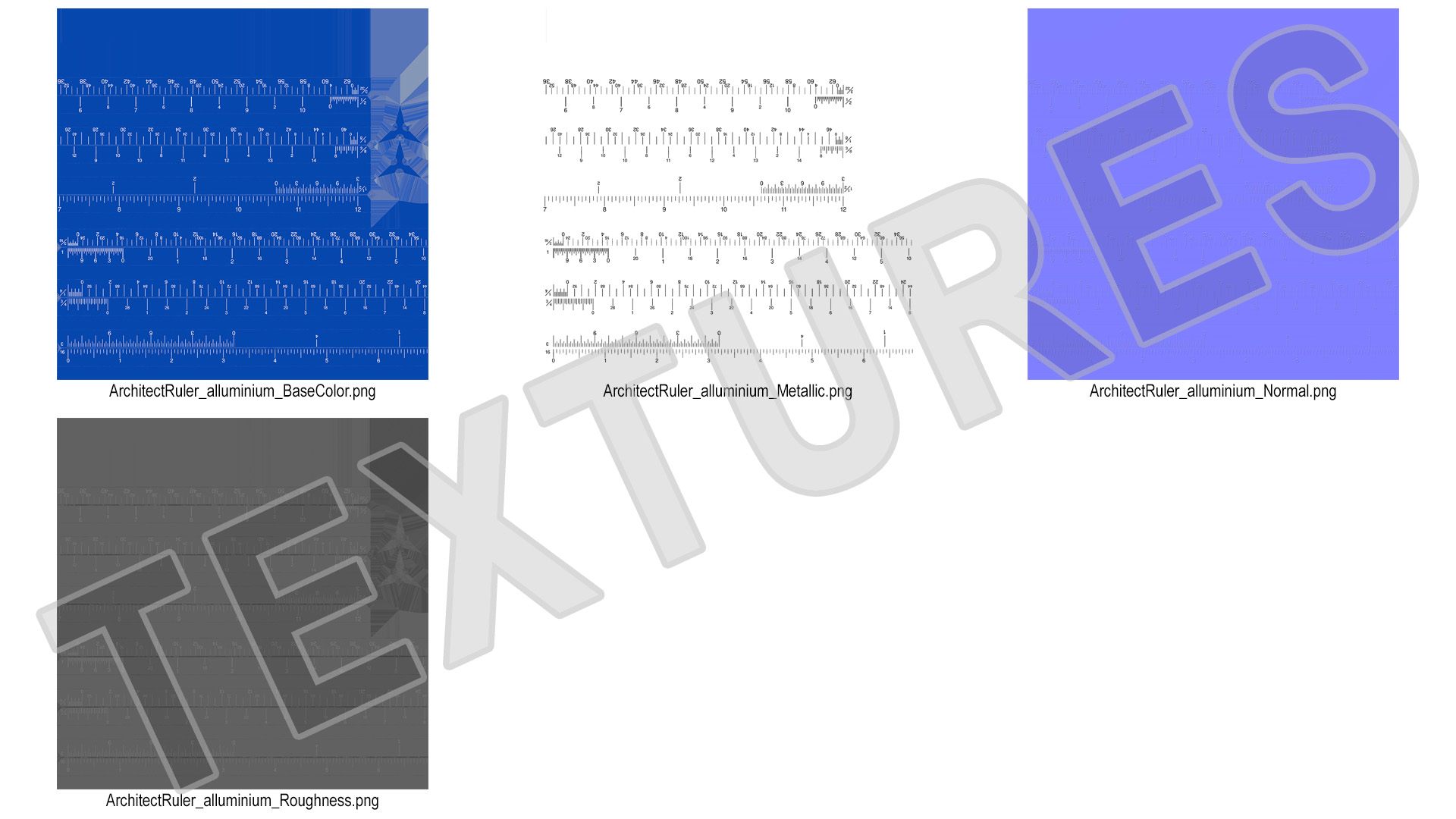 Triangular Scale Ruler Blue 3D