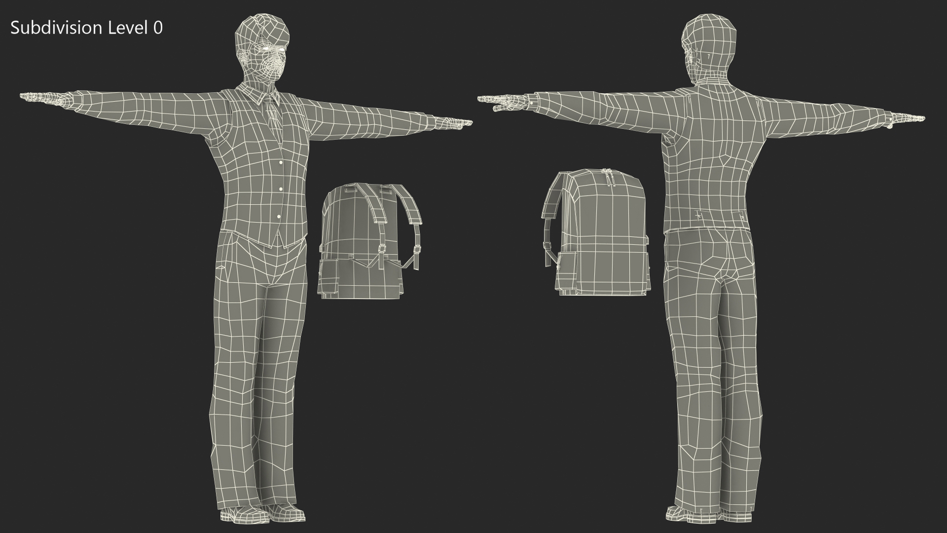 3D Teenage Boy School Uniform T Pose model