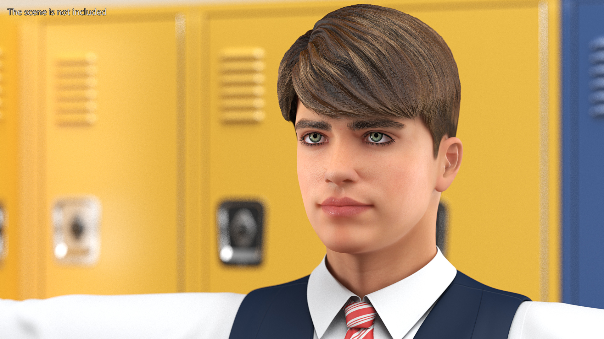 3D Teenage Boy School Uniform T Pose model