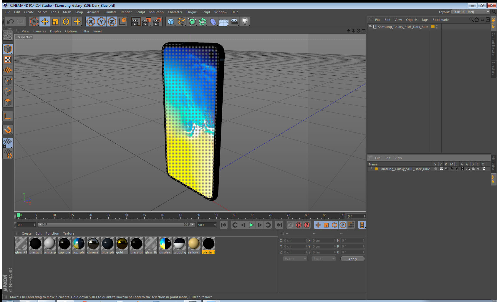 Samsung Galaxy S10E Dark Blue 3D model