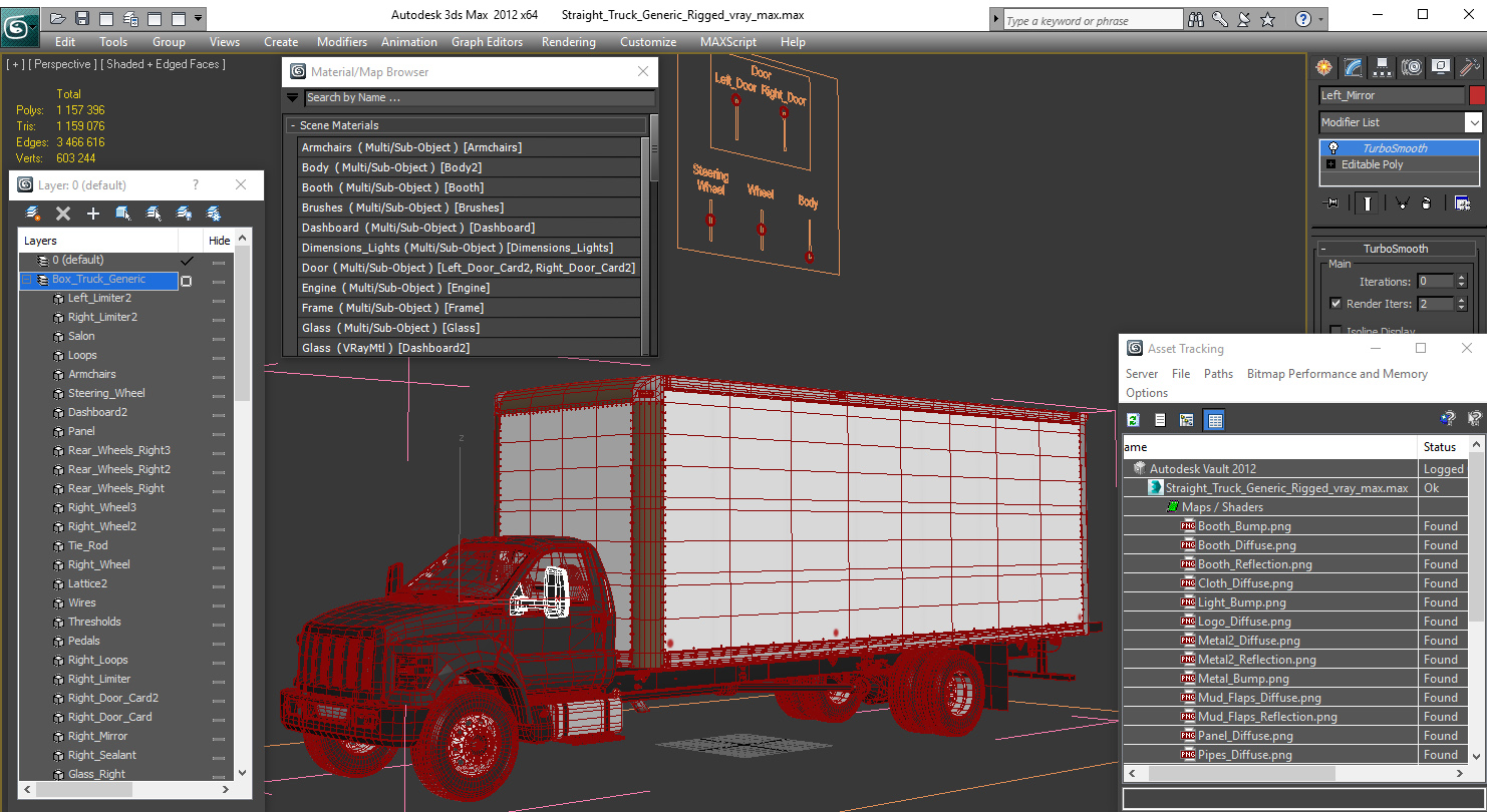 Straight Truck Generic Rigged 3D model