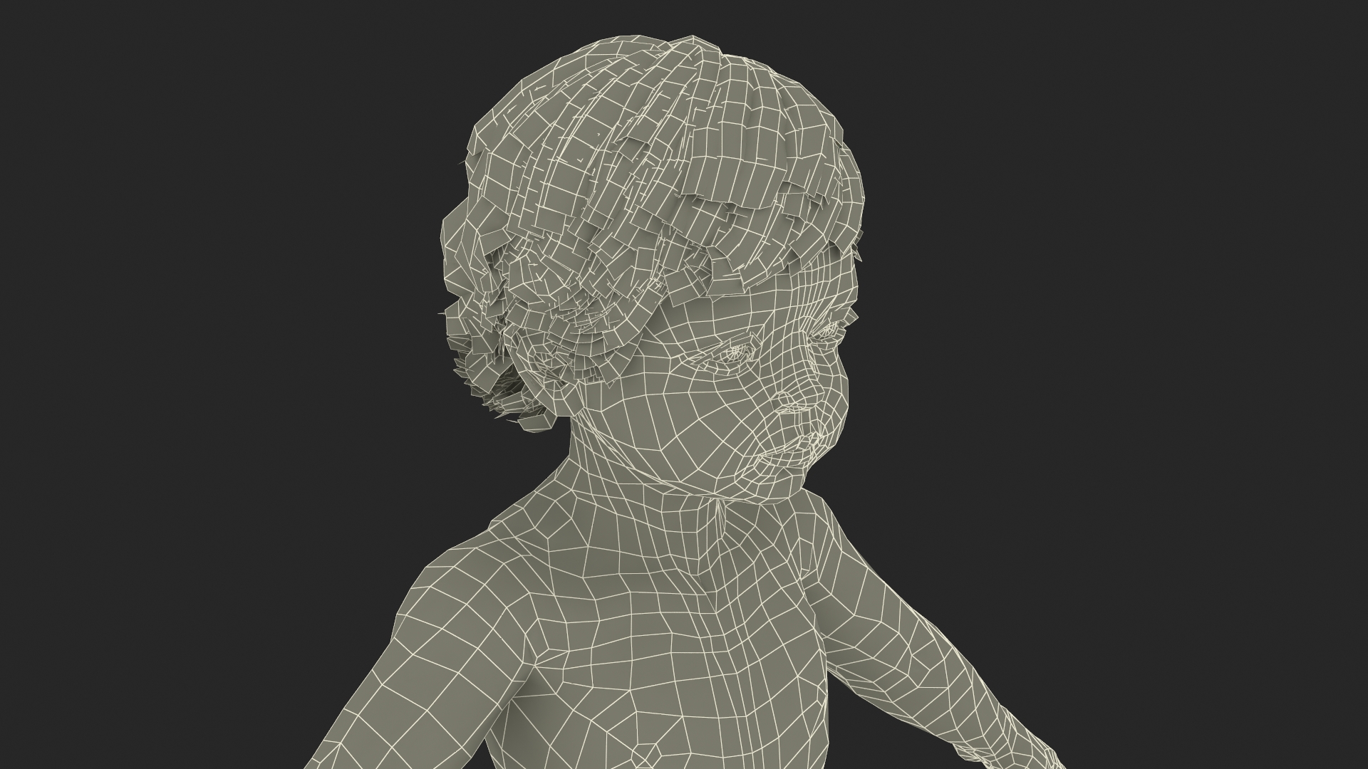 One Year Old Baby Rigged 3D model