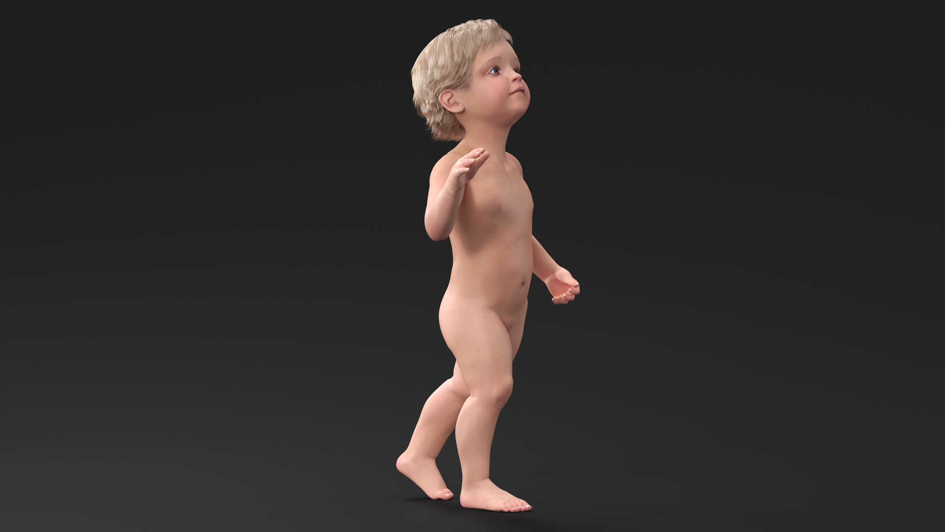 One Year Old Baby Rigged 3D model