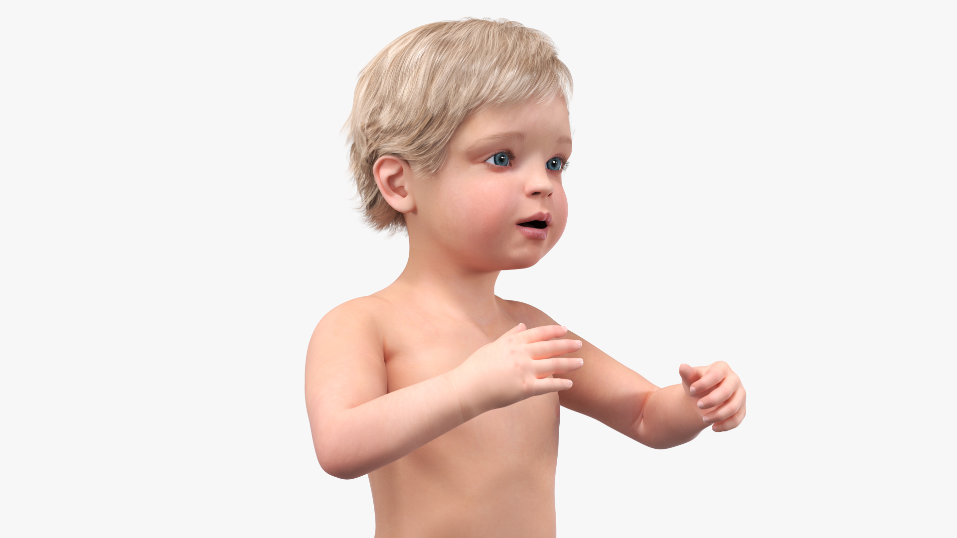 One Year Old Baby Rigged 3D model