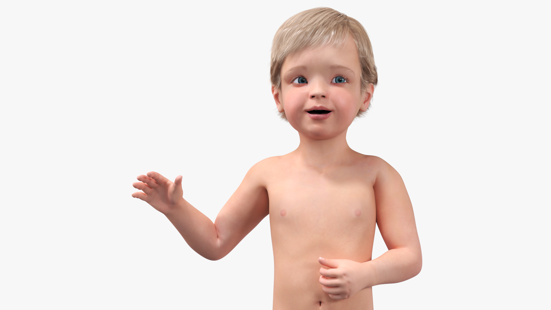 One Year Old Baby Rigged 3D model