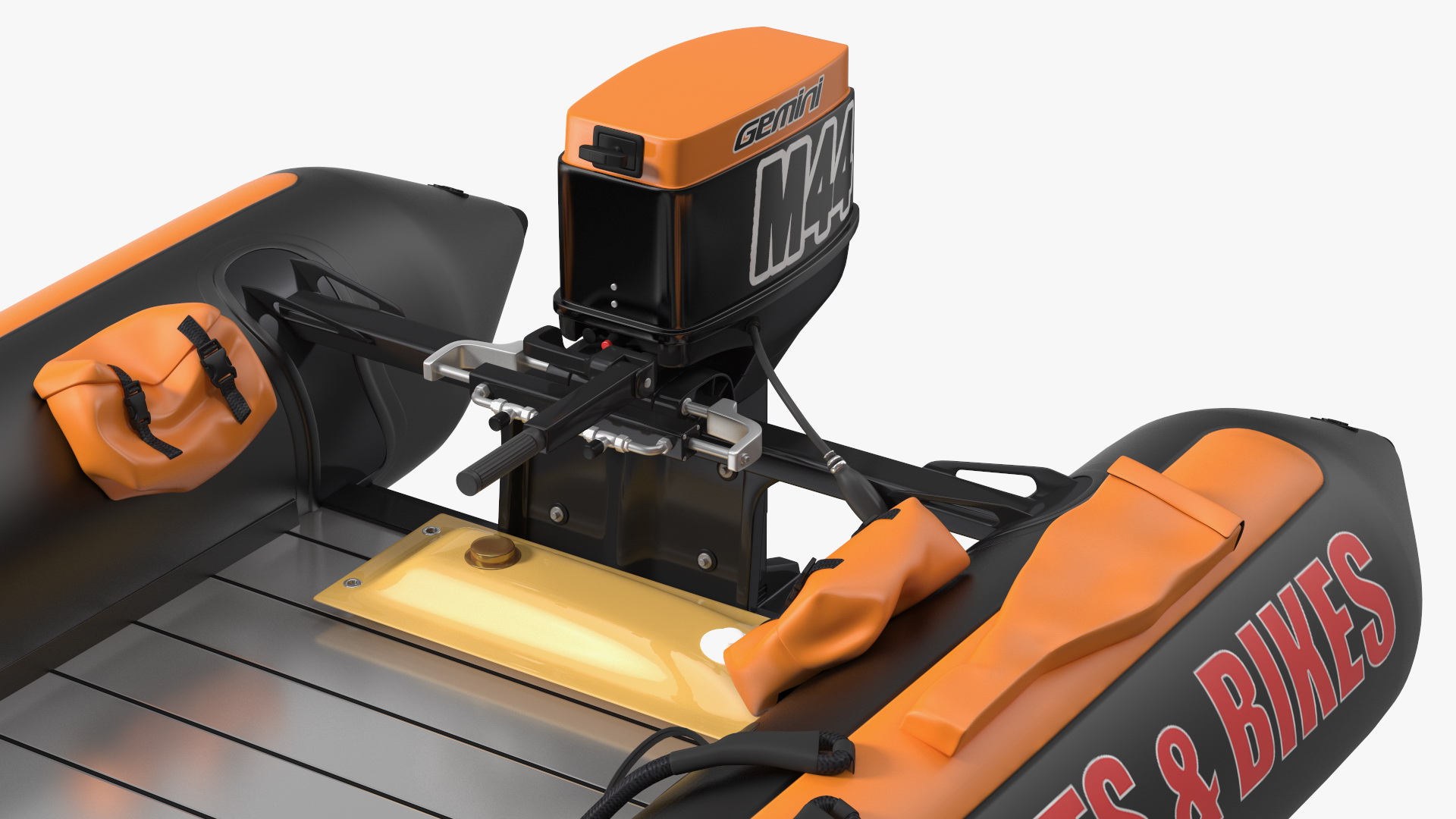 Racing Boat Gemini Zapcat F1 with Engine Orange Rigged 3D model