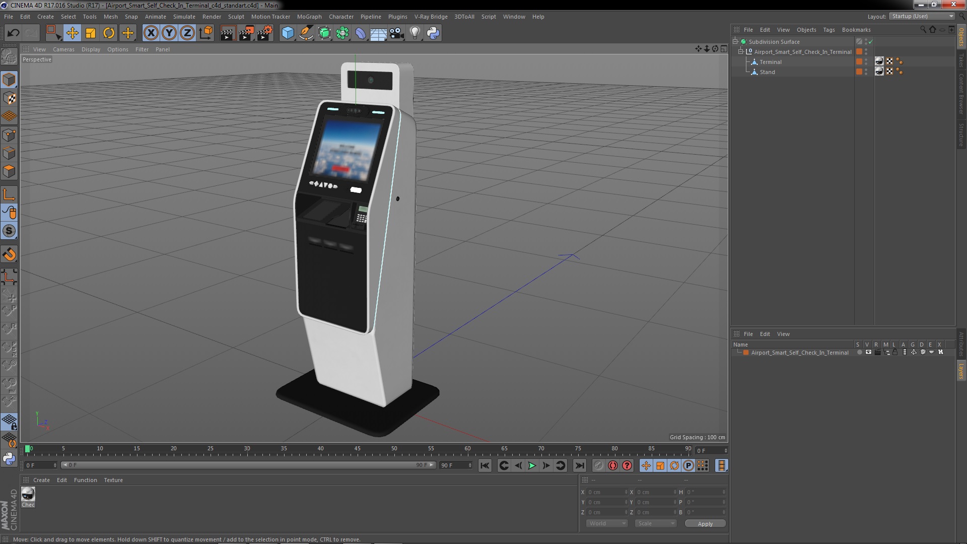 3D Airport Smart Self Check In Terminal