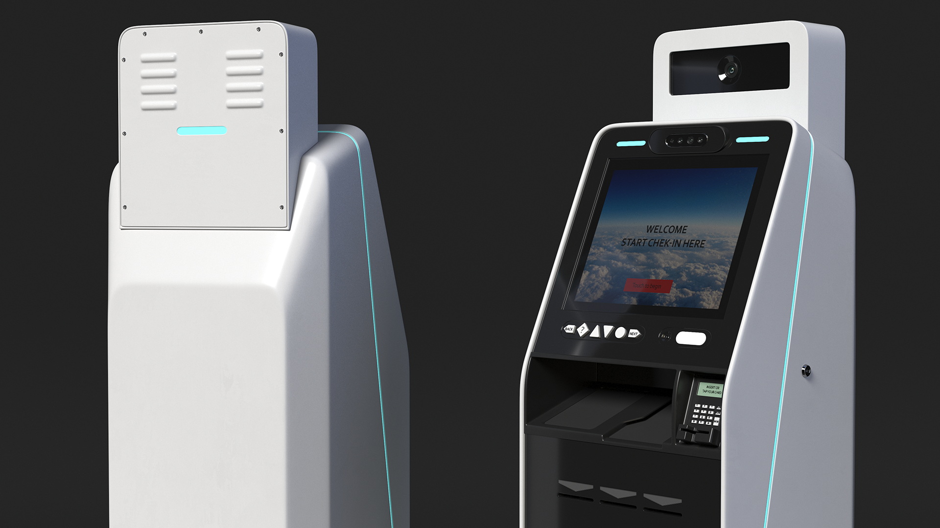 3D Airport Smart Self Check In Terminal