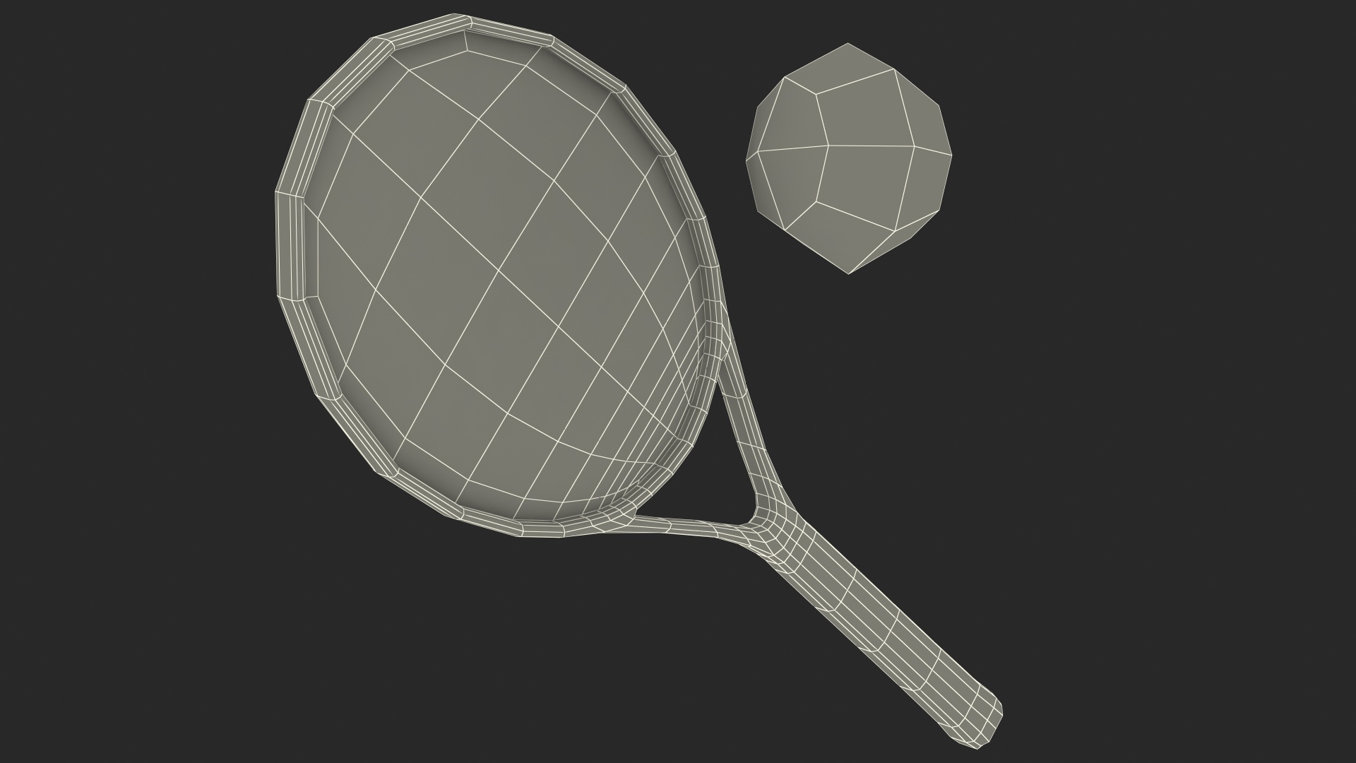 3D Tennis Racket with Ball model