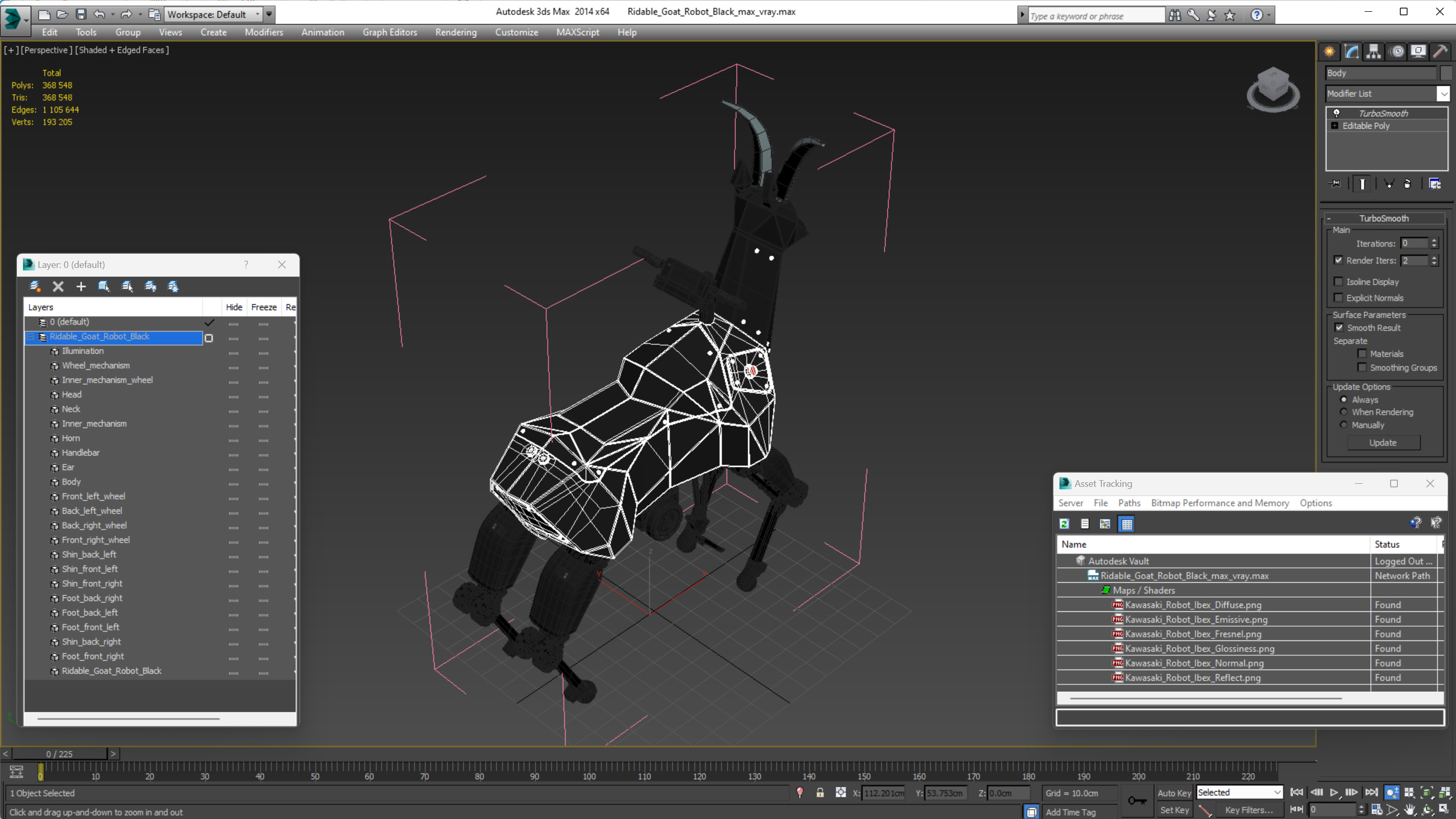 Ridable Goat Robot Black 3D model