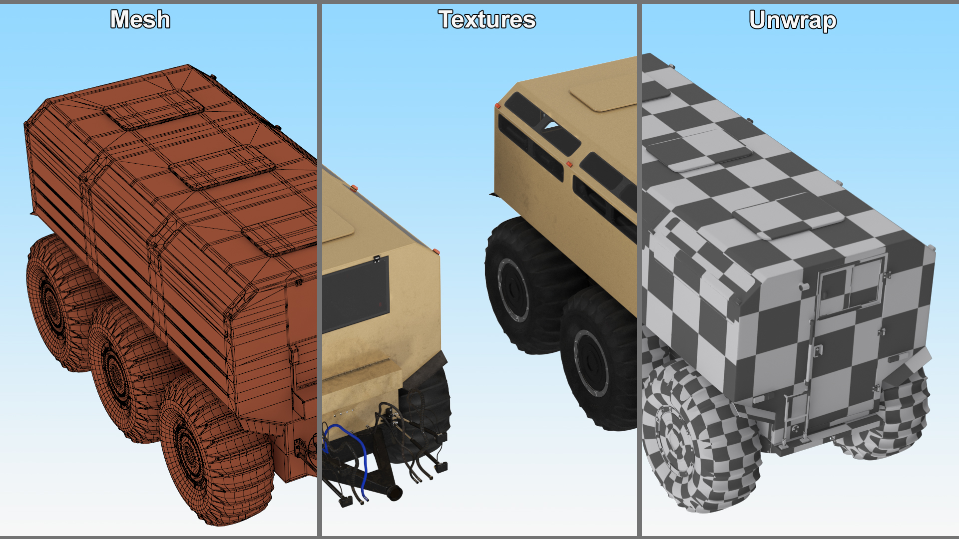 3D model All-Terrain Trailer Beige