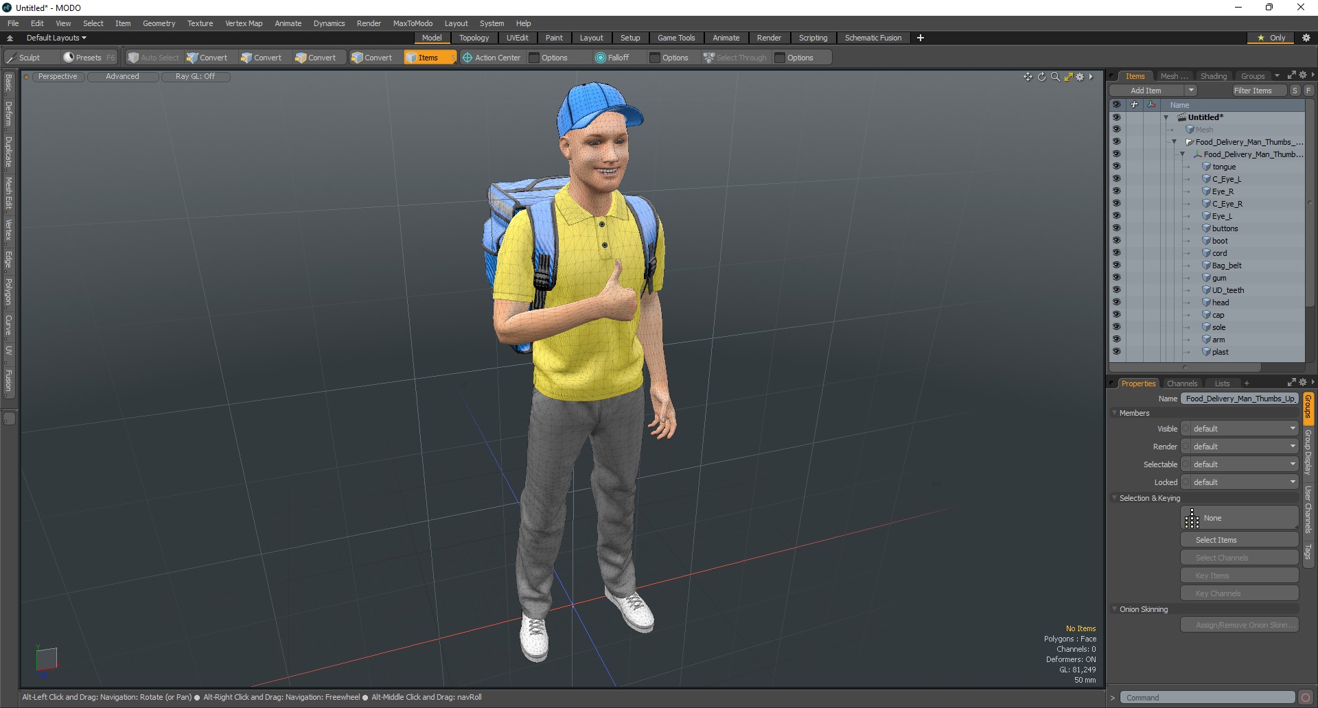 Delivery Man Thumbs Up Pose 3D