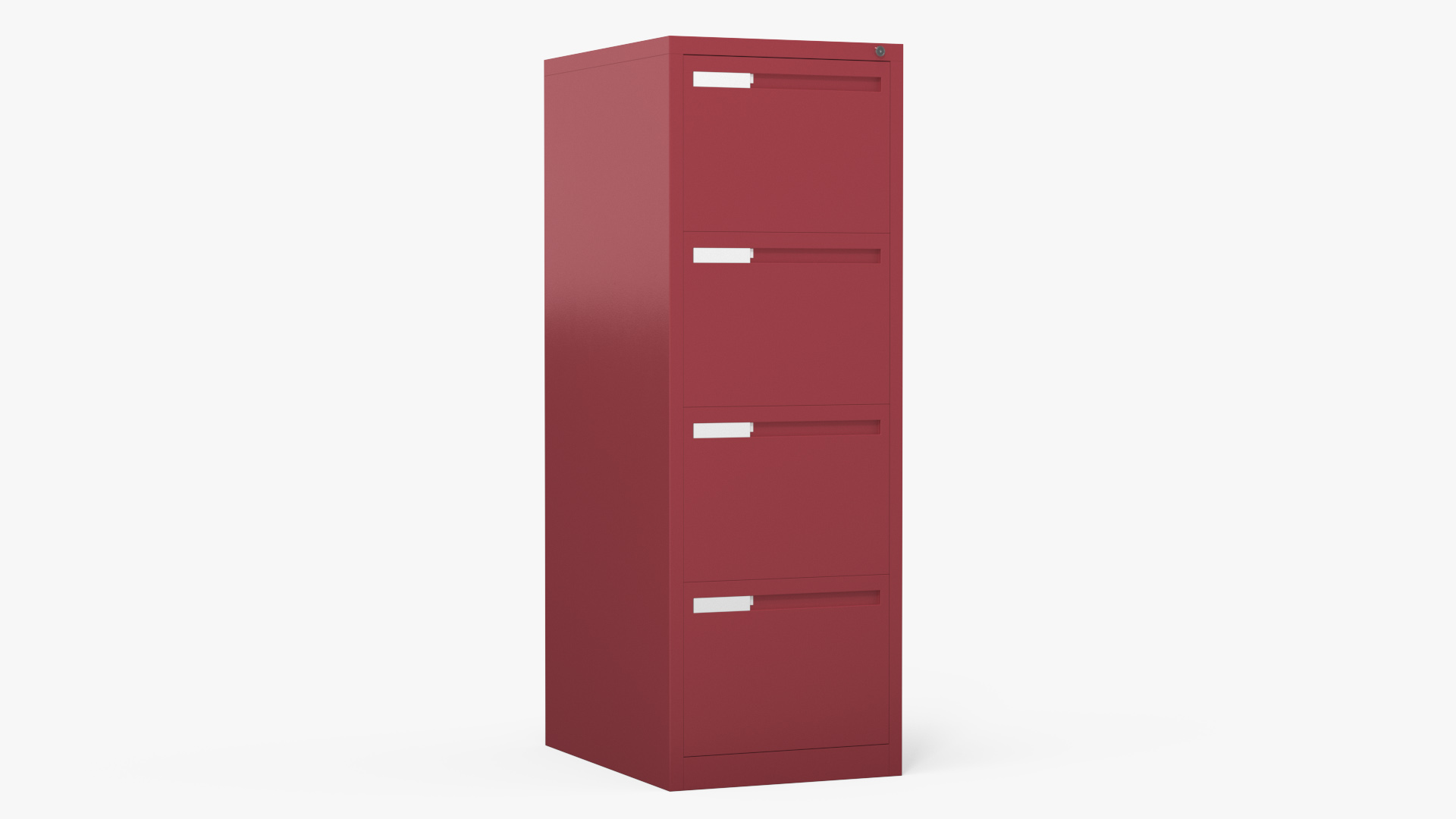 Filing Cabinet 4 Drawer Red 3D