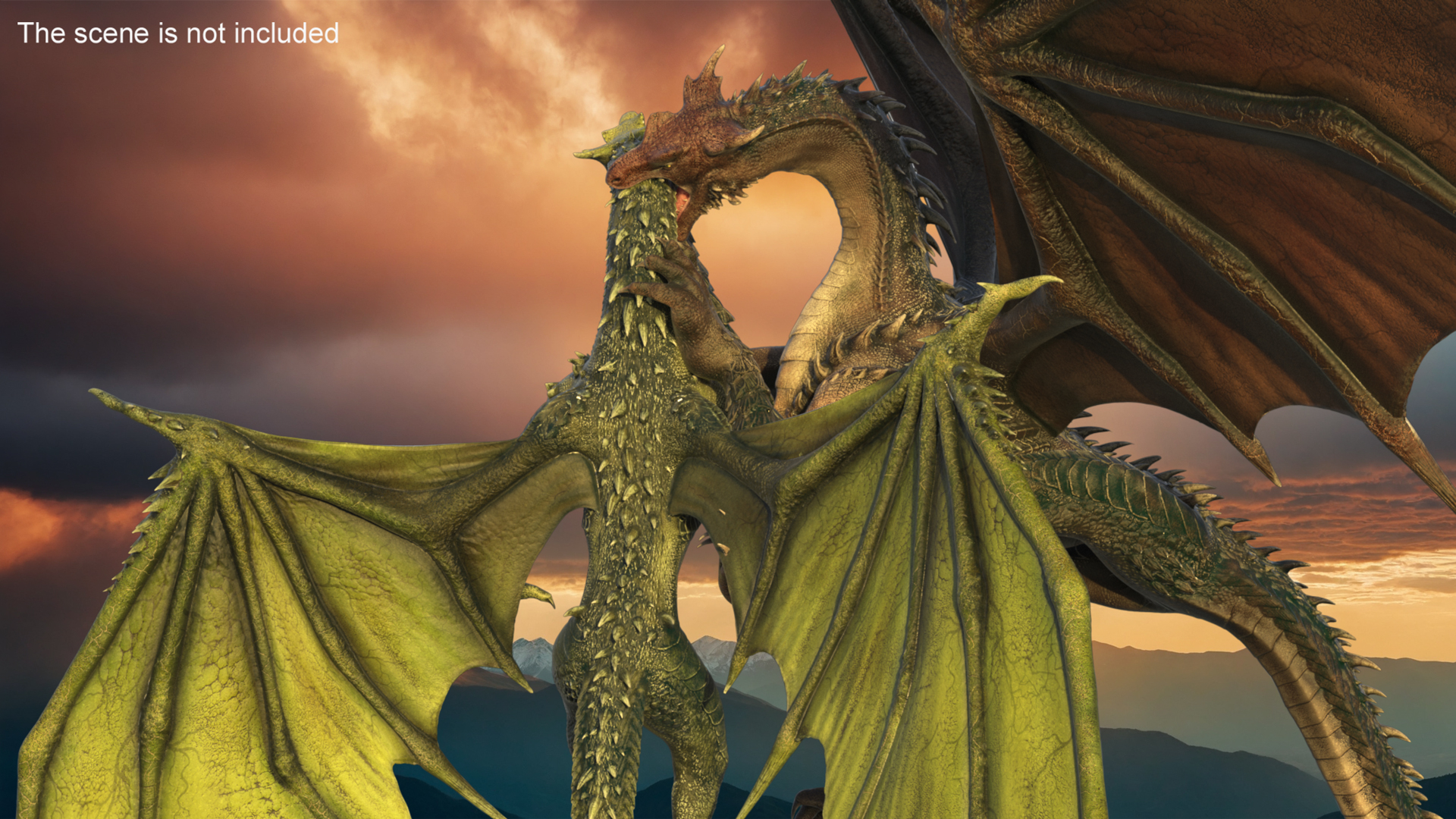 The Battle of Two Mythical Dragons 3D model