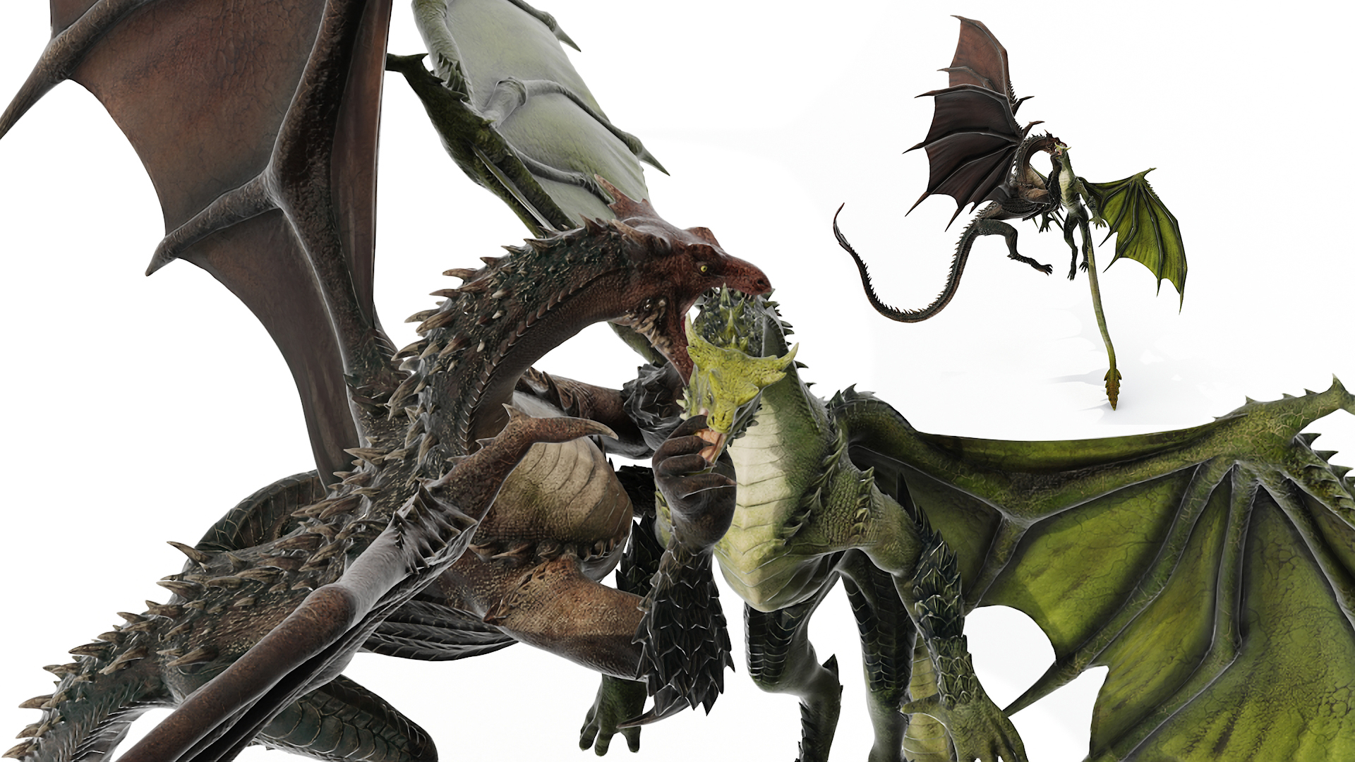 The Battle of Two Mythical Dragons 3D model