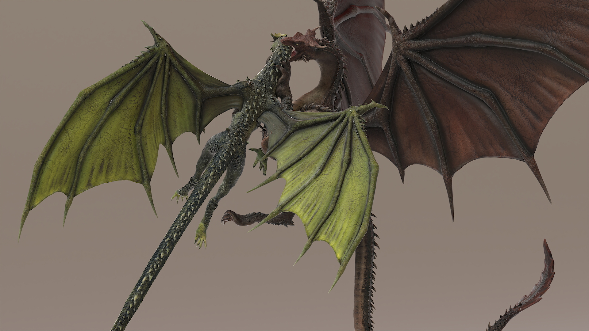 The Battle of Two Mythical Dragons 3D model