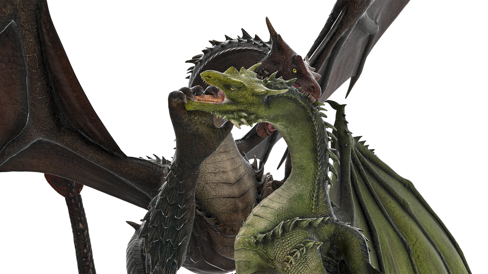 The Battle of Two Mythical Dragons 3D model