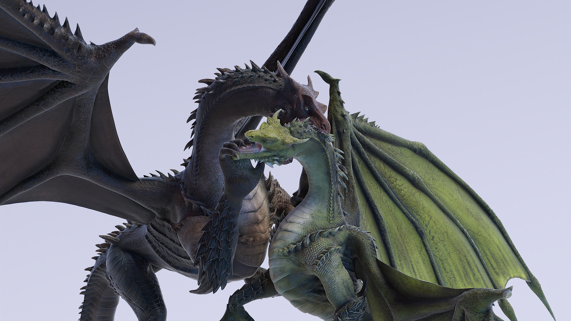 The Battle of Two Mythical Dragons 3D model