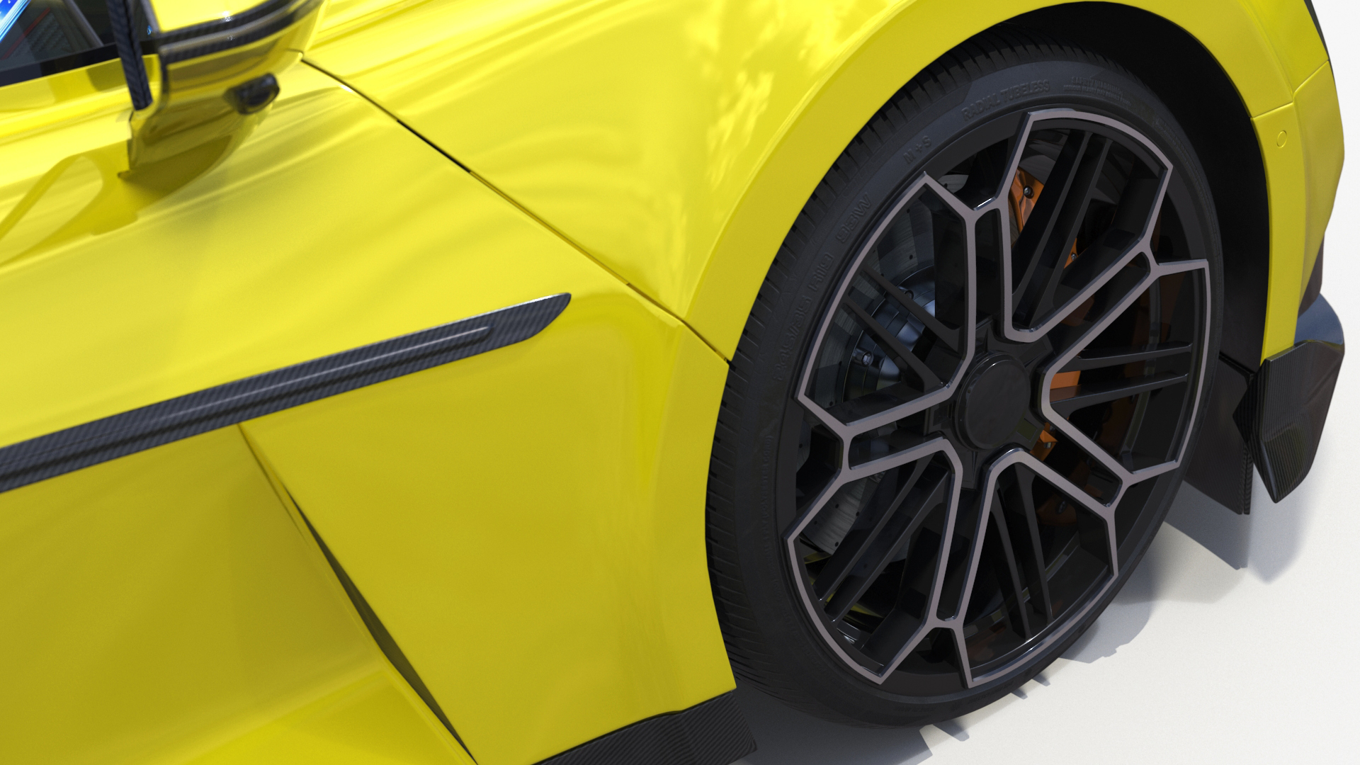 3D Modern Yellow Supercar Coupe model