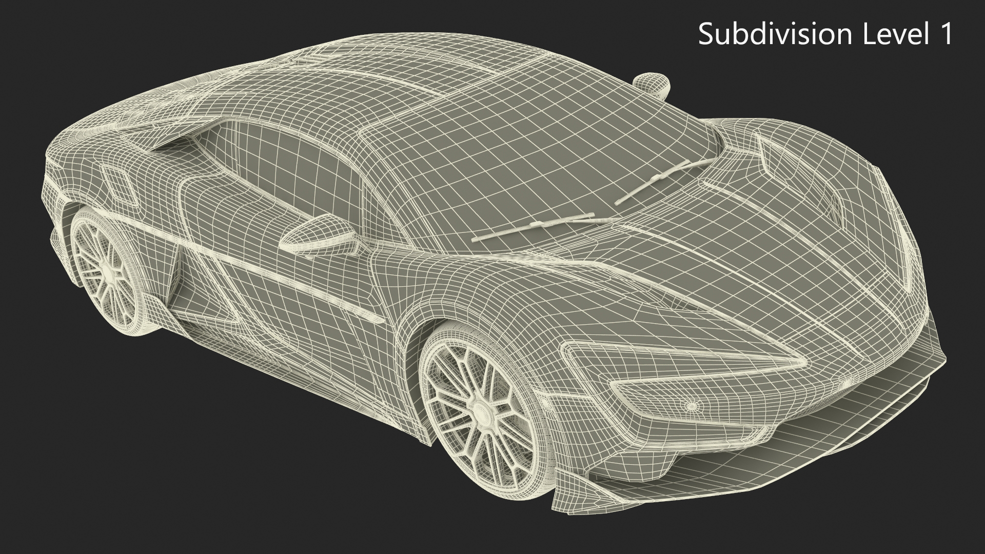 3D Modern Yellow Supercar Coupe model