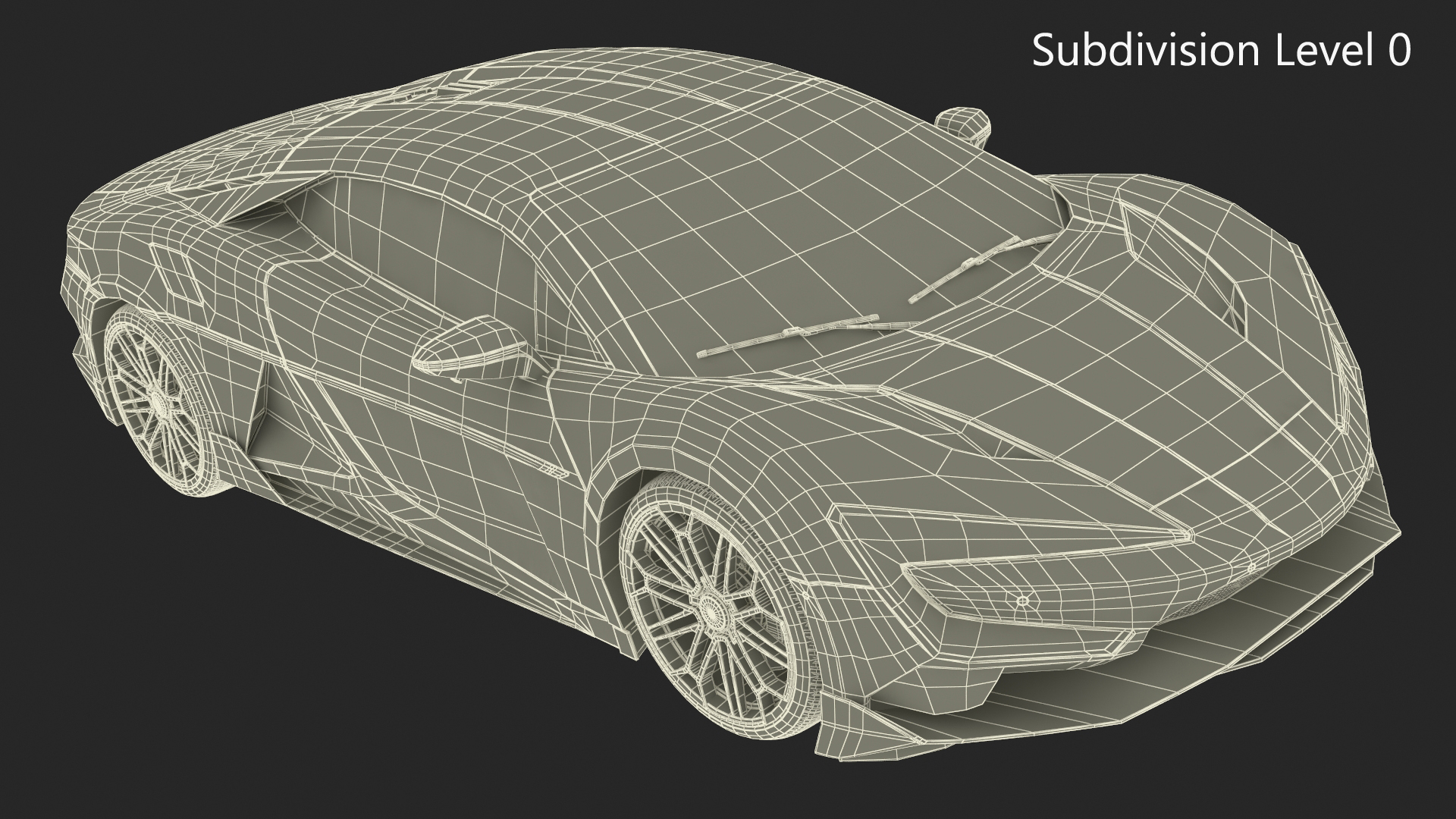 3D Modern Yellow Supercar Coupe model