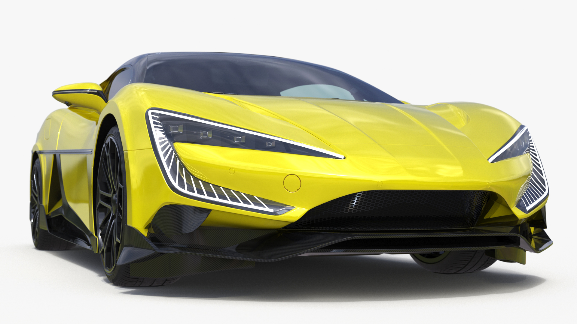 3D Modern Yellow Supercar Coupe model