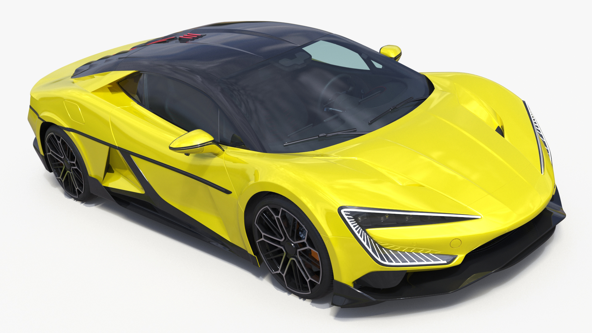 3D Modern Yellow Supercar Coupe model