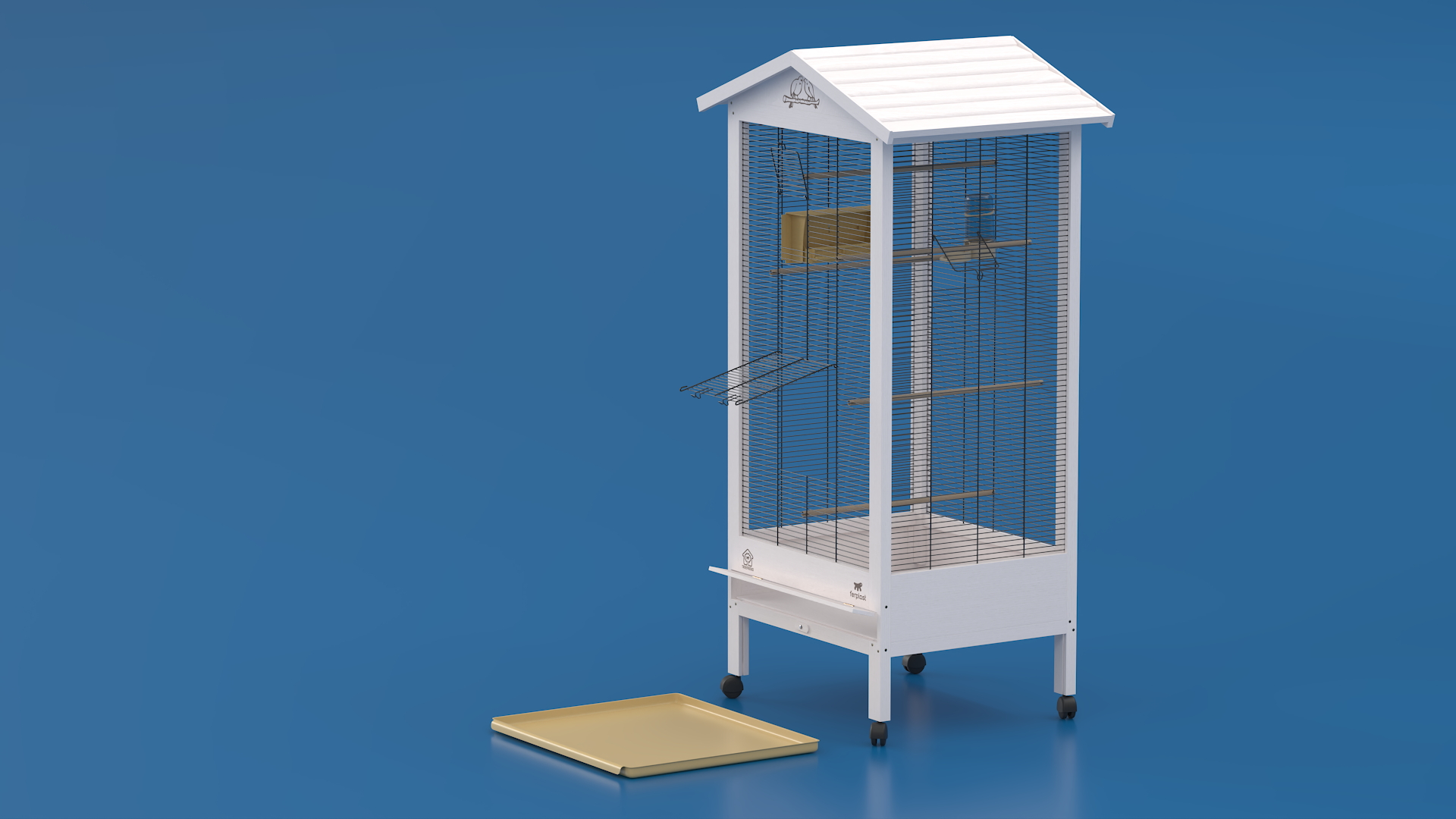 3D Pet Bird Cage on Wheels model