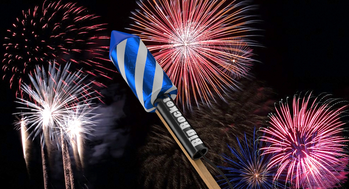 3D model Firework Rocket Blue