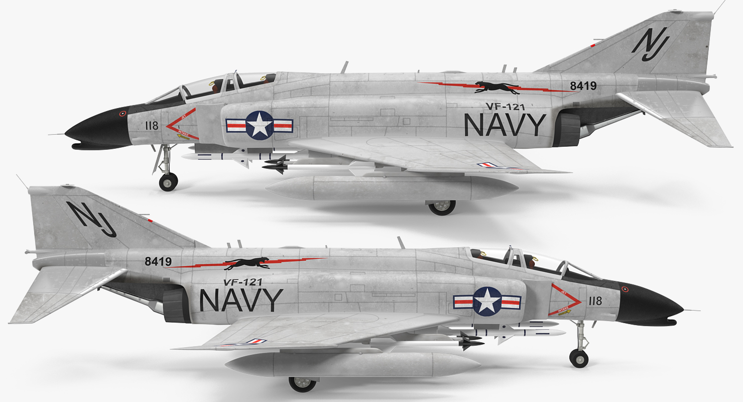 F 4 Phantom II US Navy Rigged 3D model