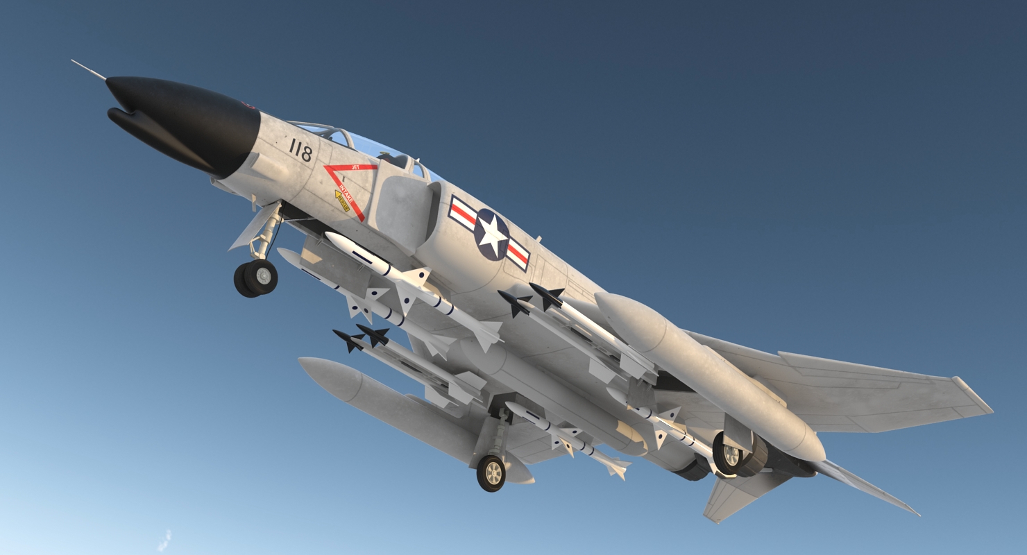 F 4 Phantom II US Navy Rigged 3D model