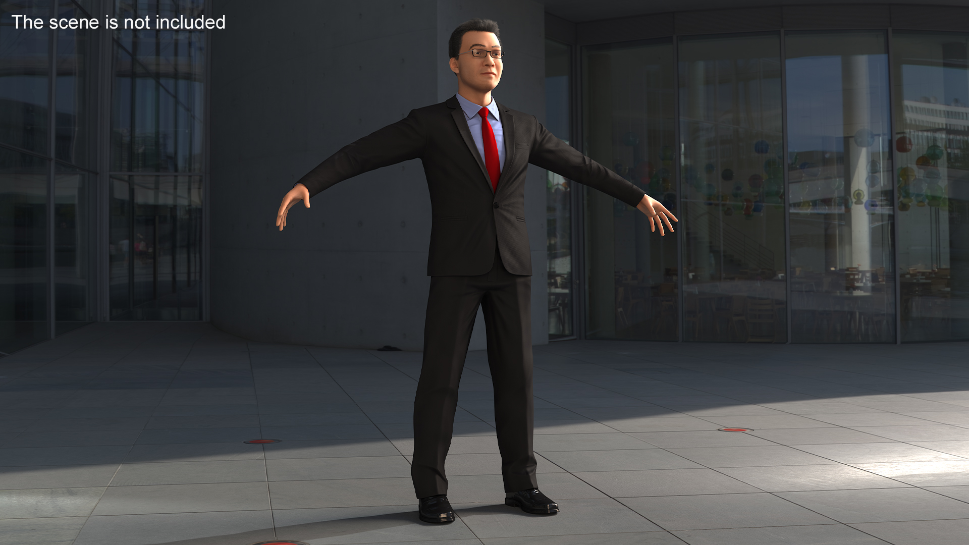 3D model Asian Business Leader with Hair Fur